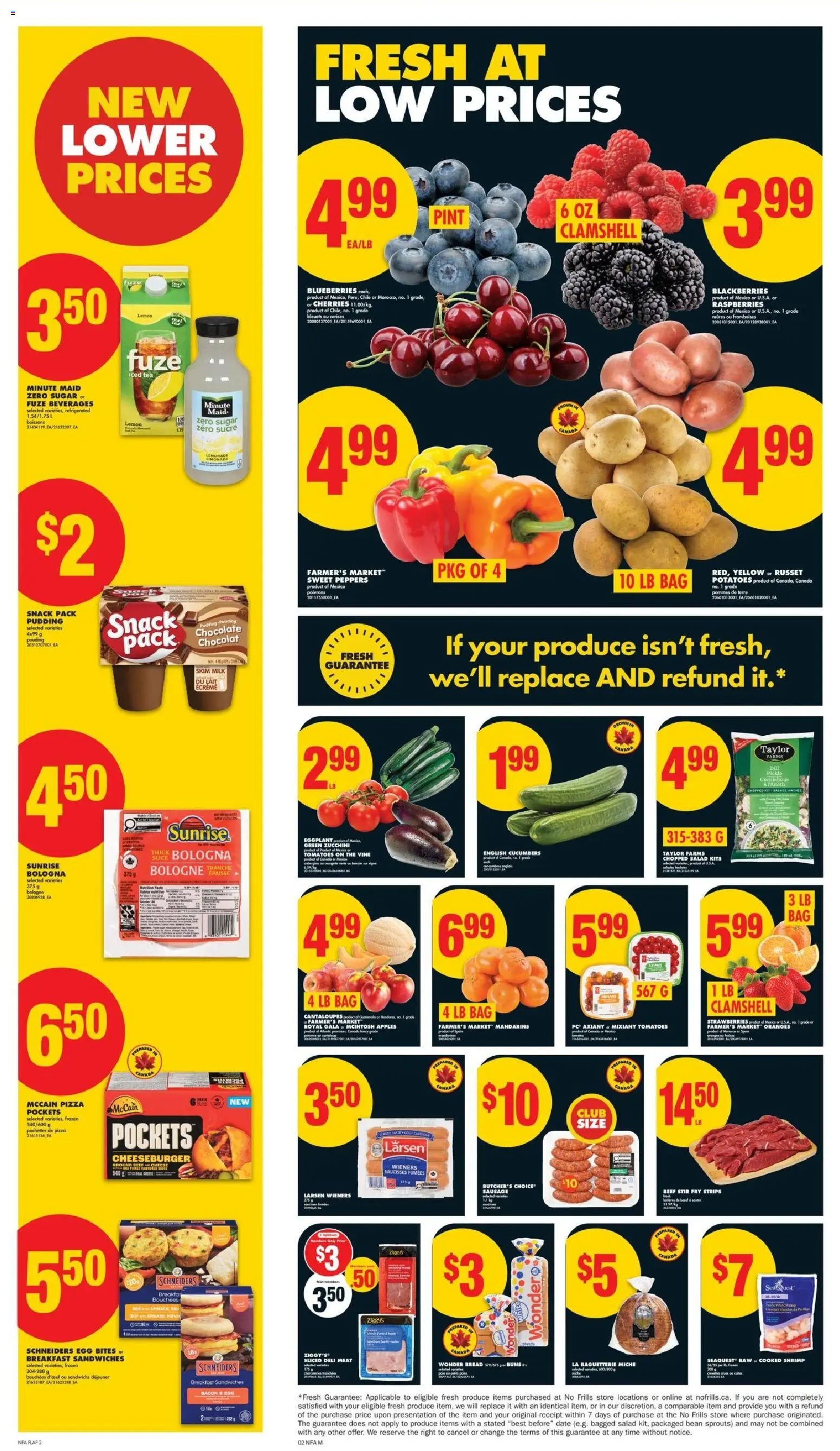 No Frills flyer valid from 08.01.2026 | Page: 2 | Products: Tea, Strawberries, Bag, Cheese