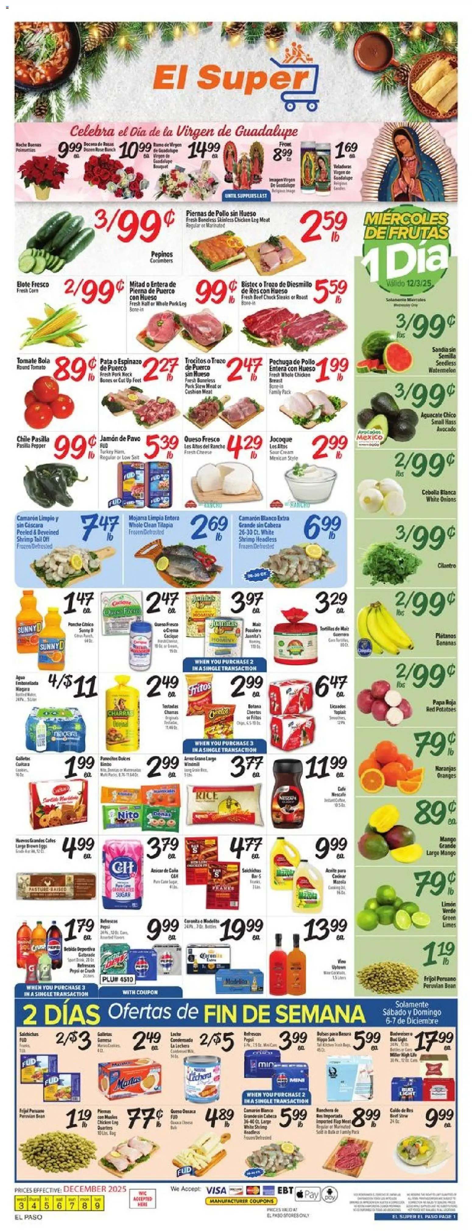 El Super Weekly Ad - TX - valid from 03.12.2025 | Page: 1 | Products: Rice, Avocado, Potatoes, Salt