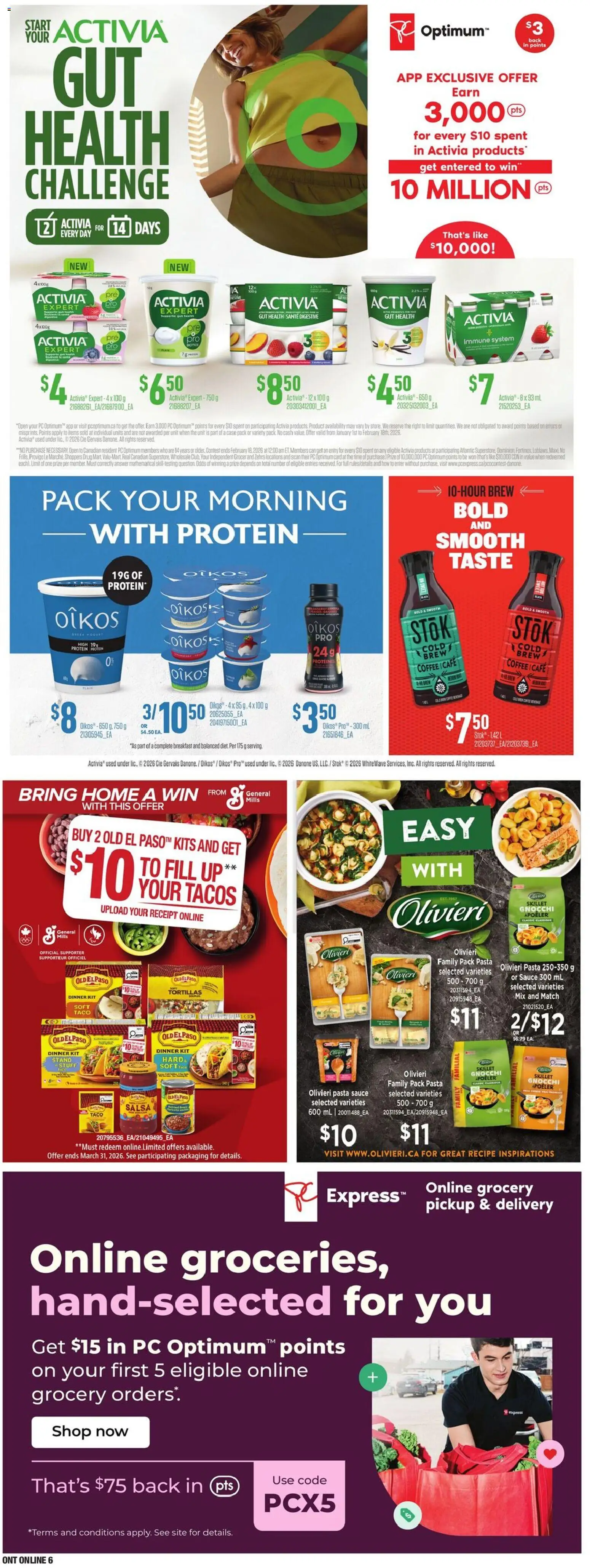 Loblaws flyer valid from 19.02.2026 | Page: 20 | Products: Pasta, PC, Case, Coffee