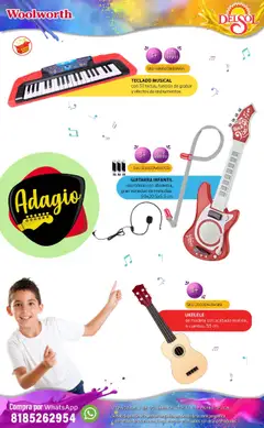 Vista previa de Del Sol y Woolworth - Catálogo Castillo Del Juguete, nuevo folleto de la tienda, válido en México a partir del 07.10.2025 | Página: 118 | Productos: Micrófono, Teclado