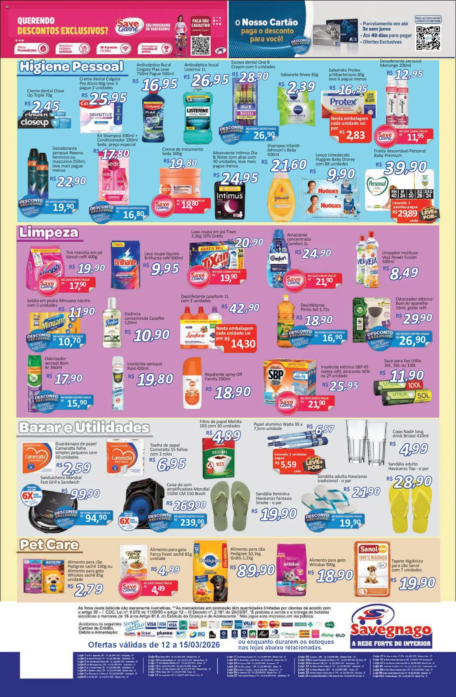 Savegnago Folheto - válido de 12.03.2026 | Página: 4 | Produtos: Desodorante, Creme, Repelente, Absorvente