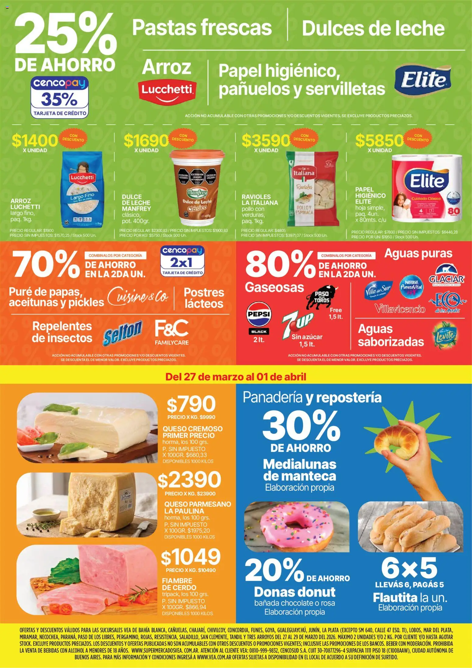 Vea - Oferta fin de semana | Nea │ válido desde el 27.03.2026 | Página: 2 | Productos: Dulce de leche, Manteca, Queso, Ravioles