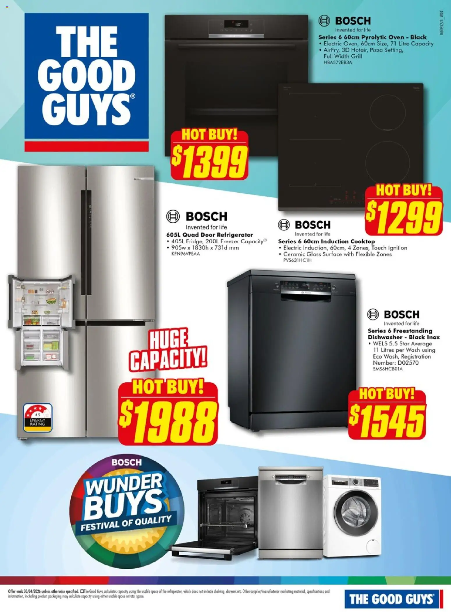 The Good Guys catalogue - valid from 08.04.2026 | Page: 1 | Products: Door, Oven, Cooktop, Dishwasher