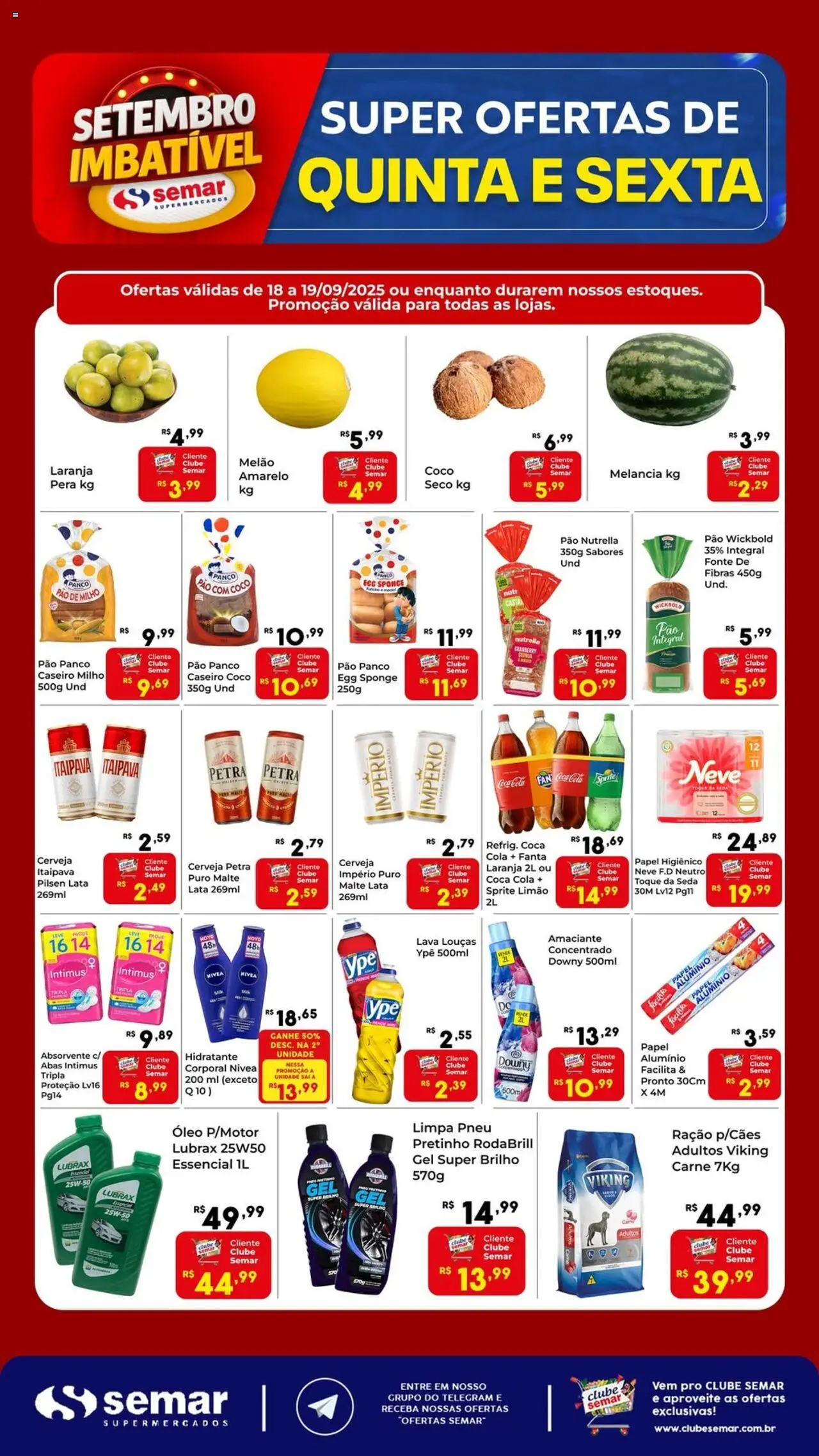Semar Supermercado Folheto - válido de 18.09.2025 | Página: 2 | Produtos: Cola, Óleo, Carne, Papel higiênico