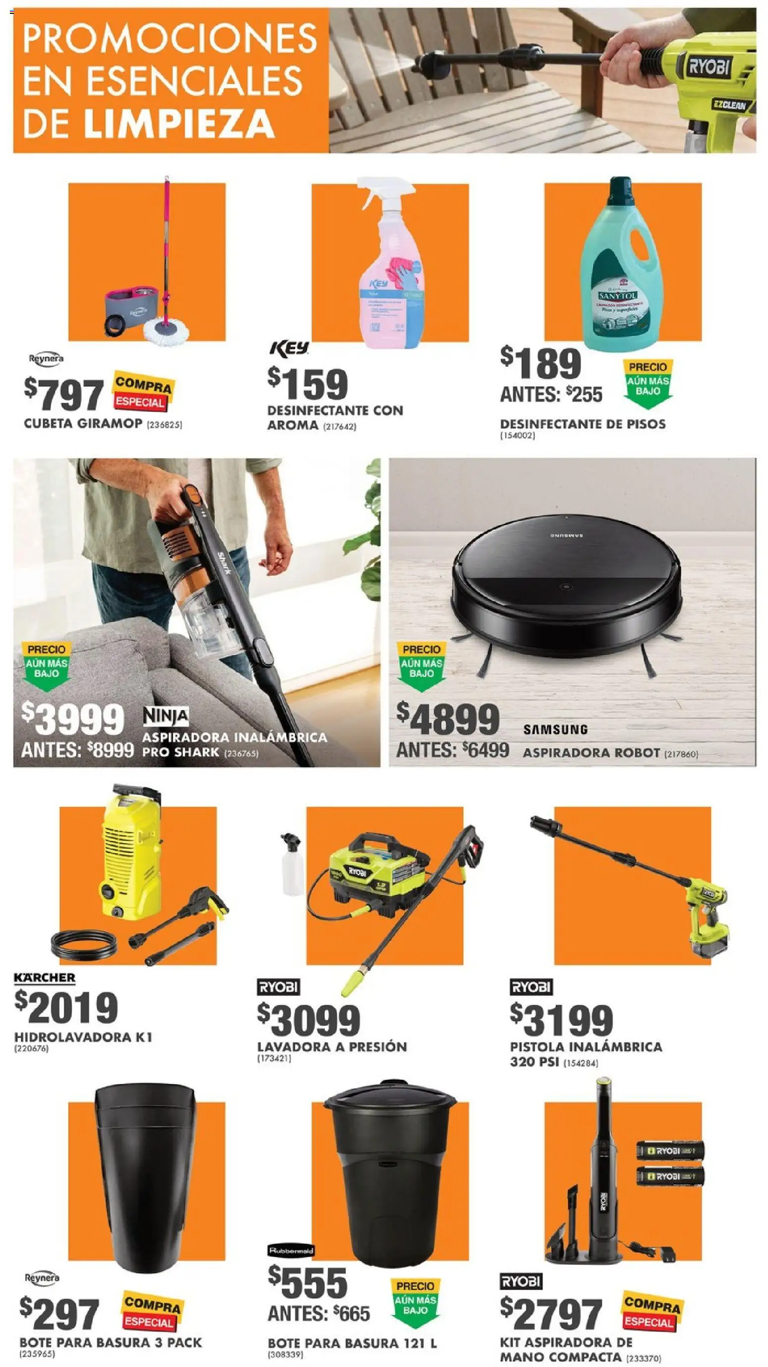 Nuevas ofertas de Home Depot válidas en toda la República Mexicana desde el 15.01.2026. ¡Encuentra las mejores ofertas en Home Depot catálogo! | Página: 8 | Productos: Robot, Hidrolavadora, Desinfectante, Aspiradora