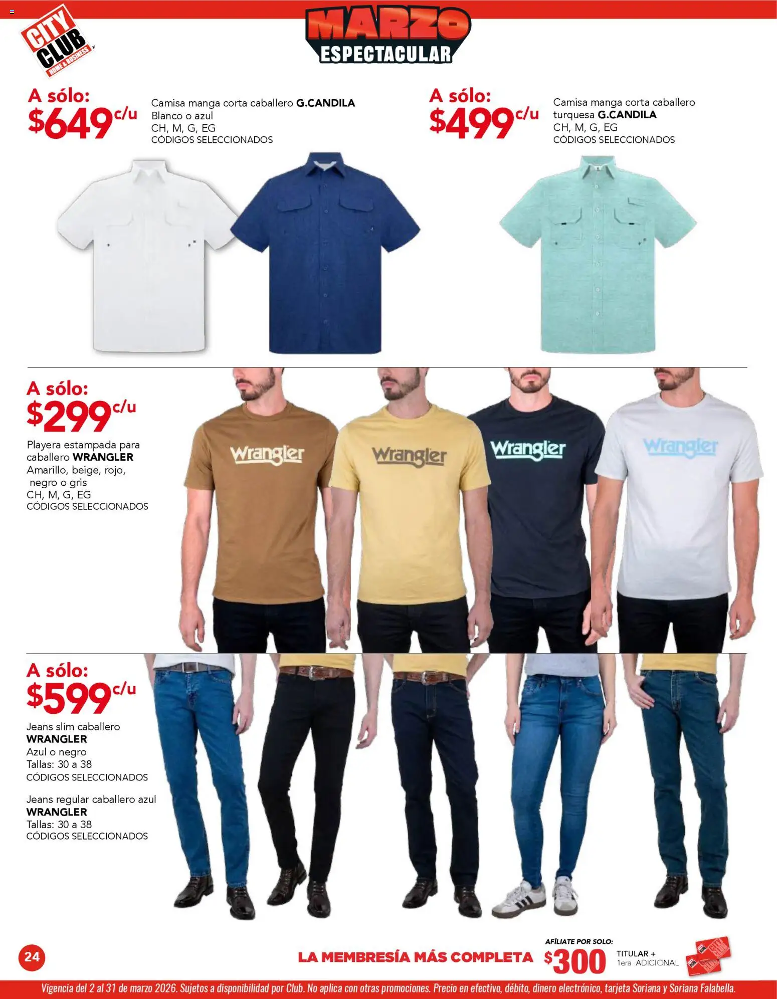Nuevas ofertas de City Club válidas en toda la República Mexicana desde el 02.03.2026. ¡Encuentra las mejores ofertas en City Club catálogo! | Página: 24 | Productos: Camisa, Manga, Playera