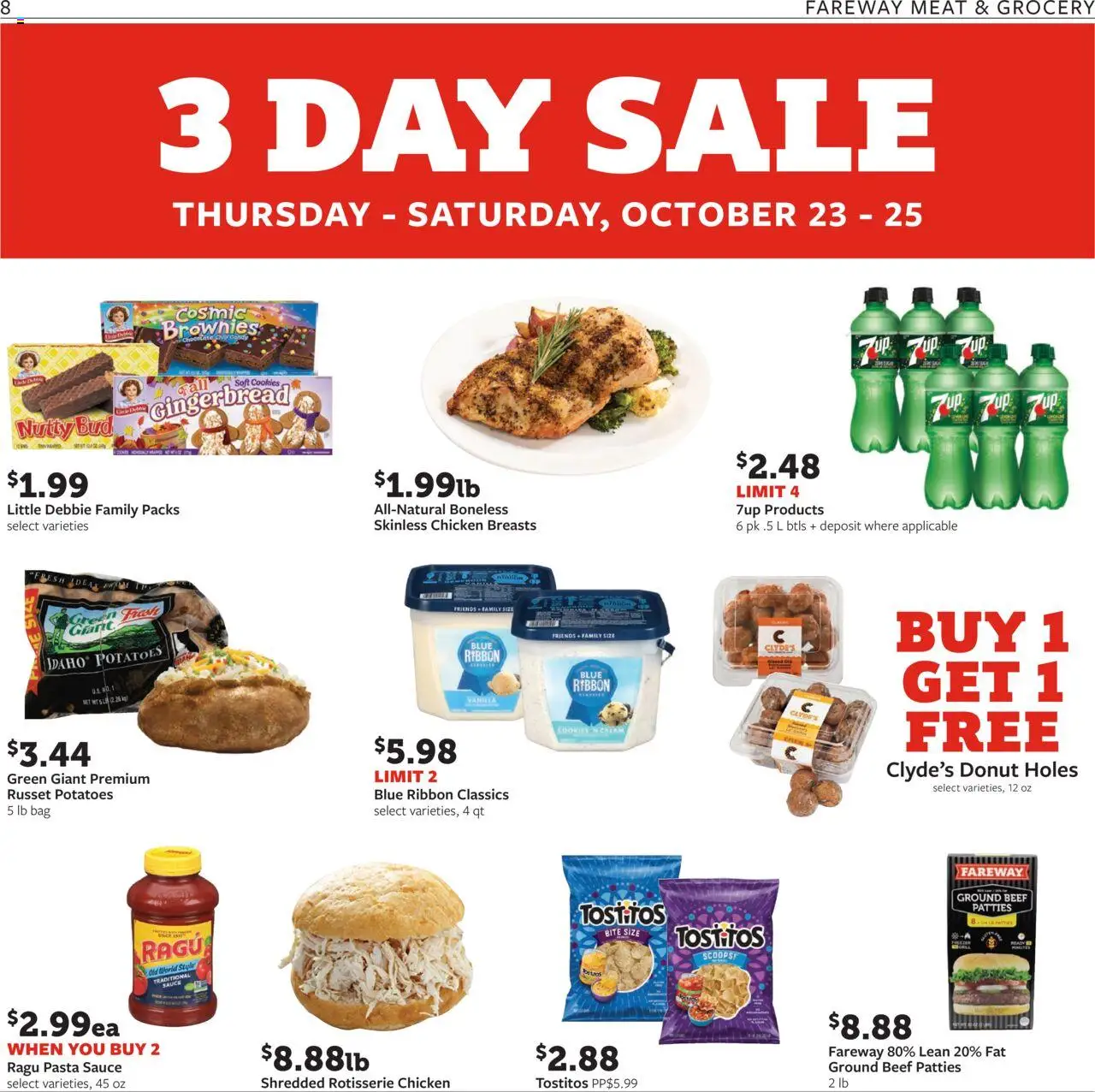 Fareway Weekly Ad - valid from 20.10.2025 | Page: 8 | Products: Pasta, Cookies, Potatoes, Bag