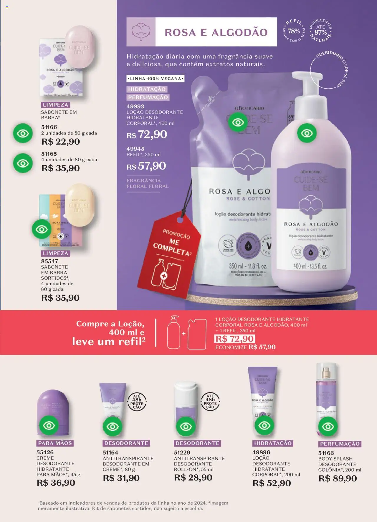 O Boticário Folheto - válido de 11.08.2025 | Página: 27 | Produtos: Desodorante, Creme, Sabonete, Algodão
