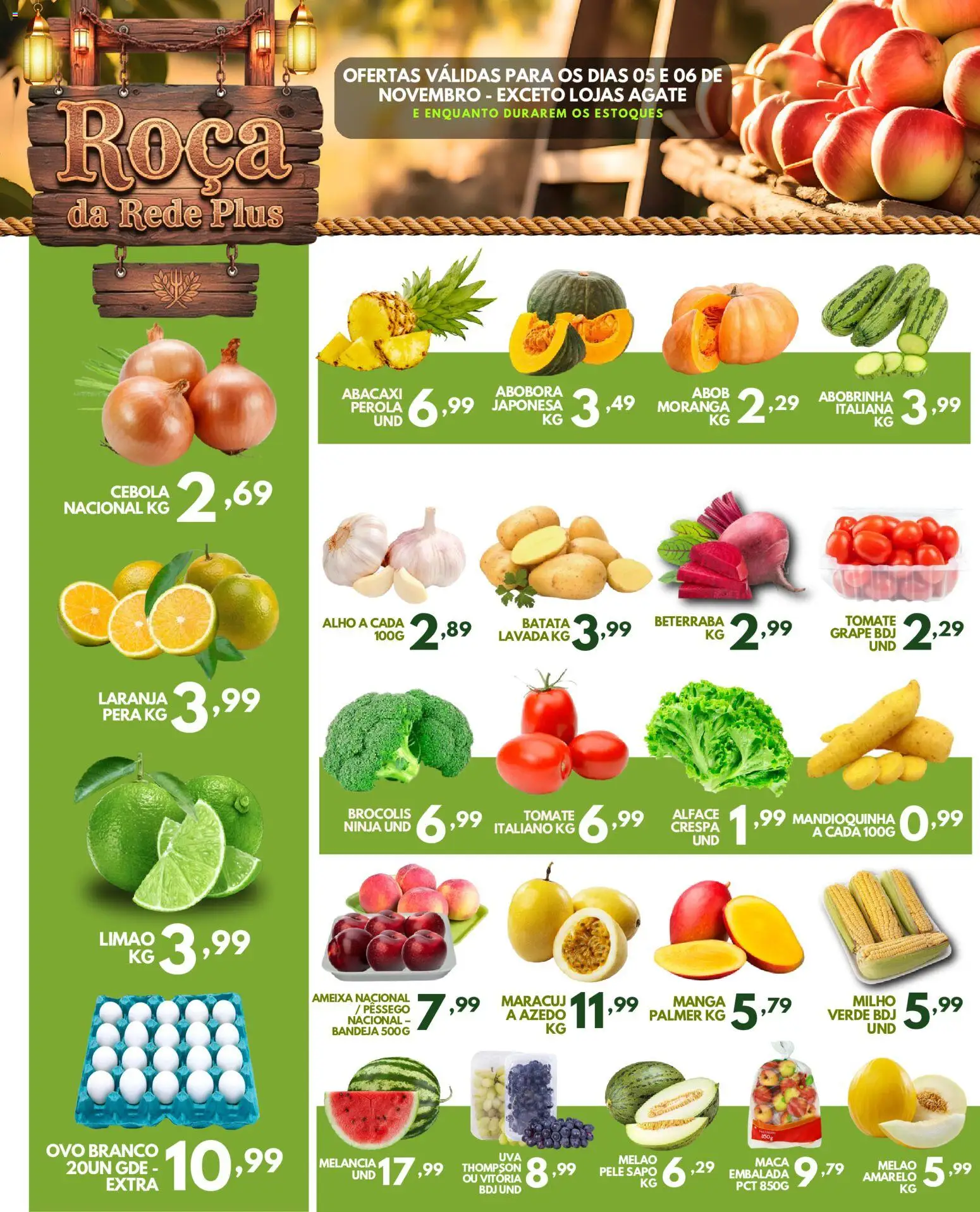 Rede Plus Supermercados Folheto - válido de 05.11.2025 | Página: 1 | Produtos: Beterraba, Abacaxi, Bandeja, Ameixa
