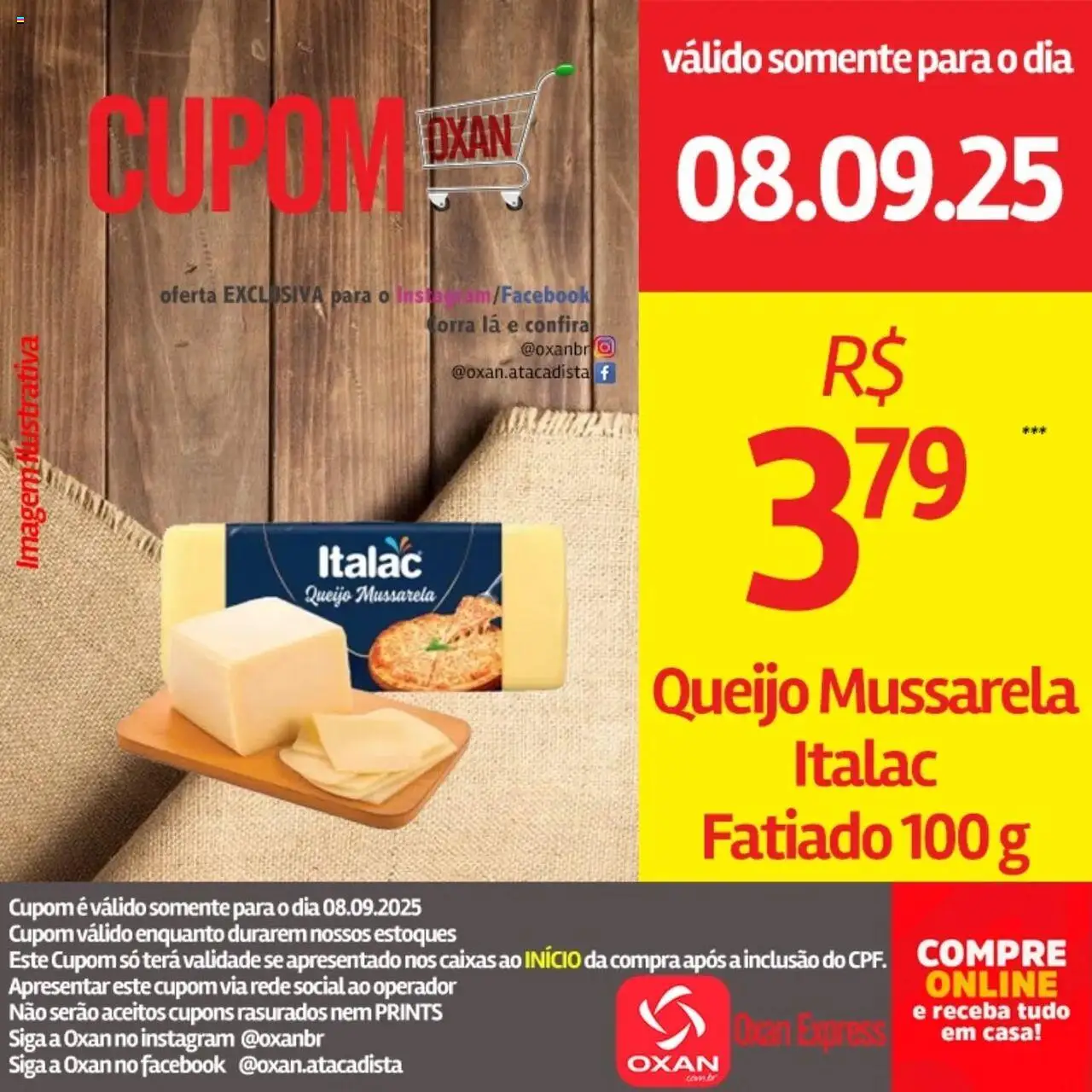 Oxan Atacadista Folheto - válido de 08.09.2025 | Página: 19 | Produtos: Queijo, Mussarela