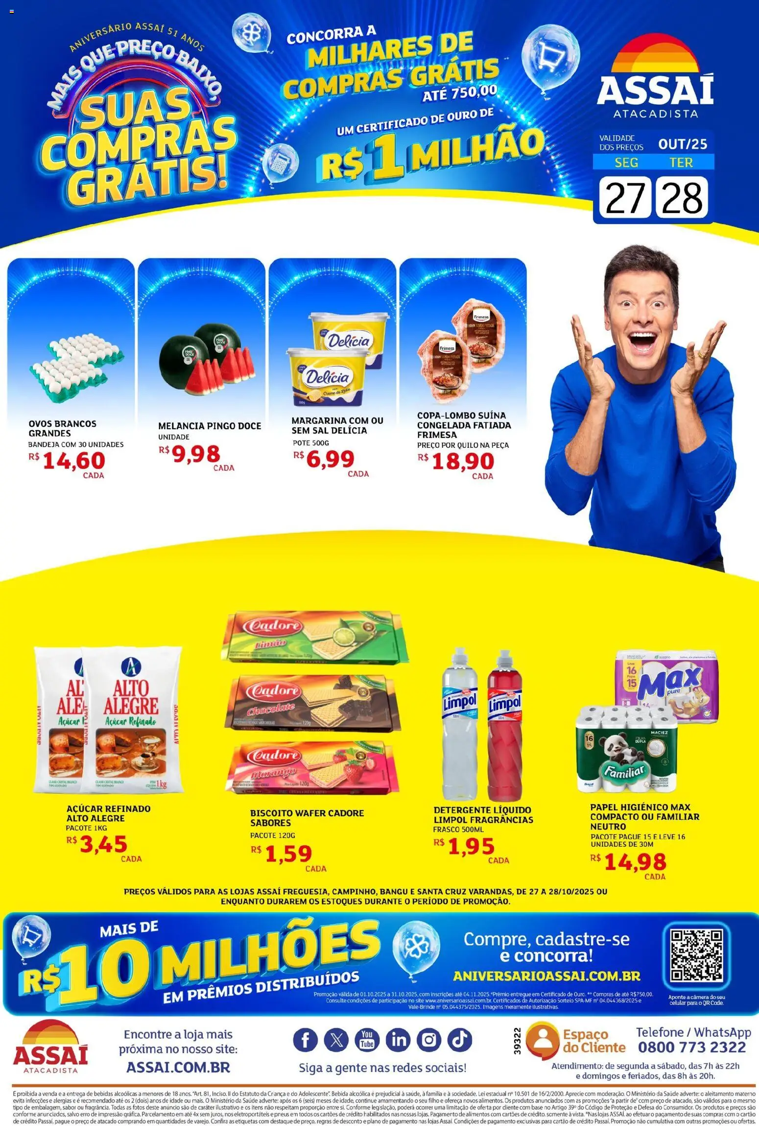 Assaí Atacadista Folheto - válido de 27.10.2025 | Página: 1 | Produtos: Chocolate, Base, Creme, Açúcar