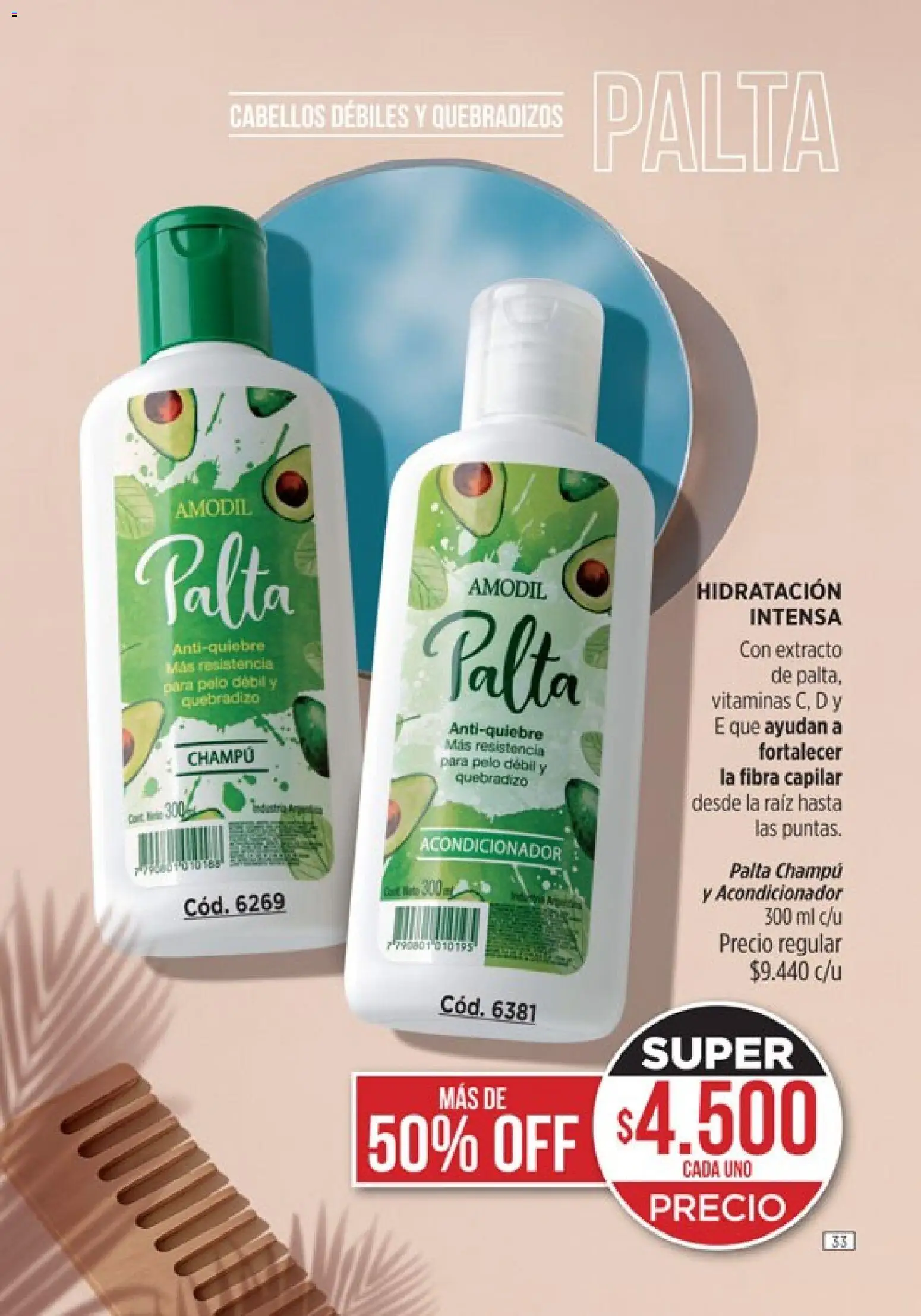 Catálogo Amodil Campaña 1/2026 │ válido desde el 01.01.2026 | Página: 33 | Productos: Vitaminas, Champú, Acondicionador, Palta