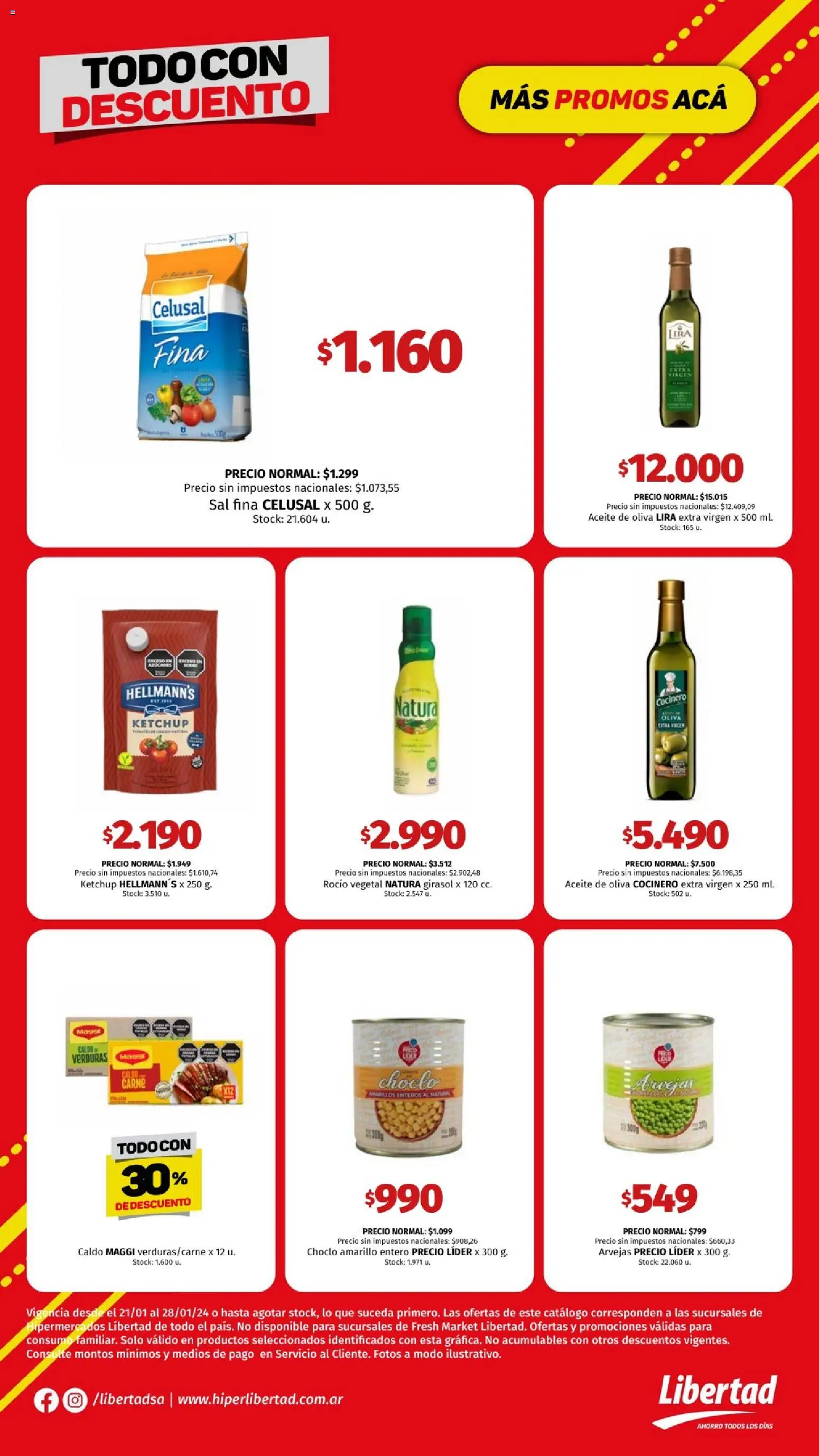 Hipermercado Libertad - Todo con │ válido desde el 21.01.2026 | Página: 2 | Productos: Choclo, Aceite, Arvejas, Sal