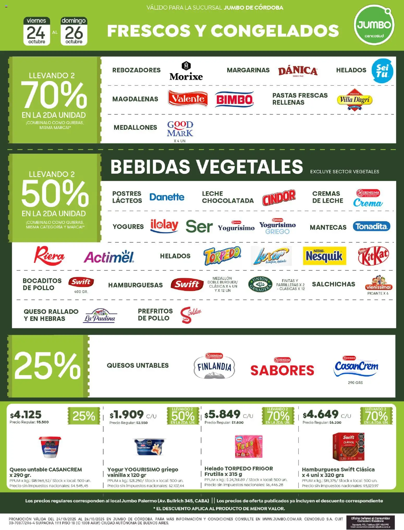 Jumbo - Ofertas | Córdoba │ válido desde el 24.10.2025 | Página: 4 | Productos: Helado, Teléfono, Leche, Crema