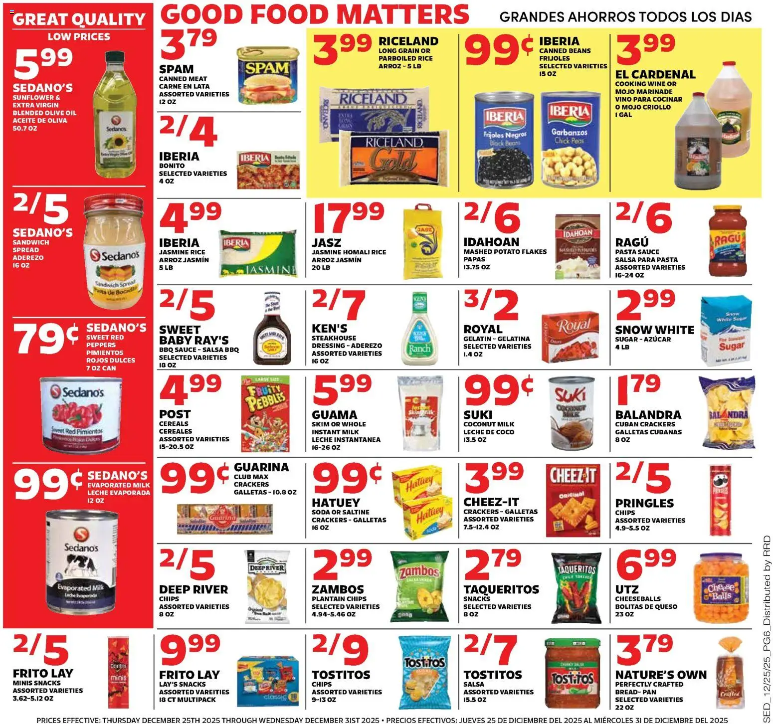 Sedano's Weekly Ad - valid from 25.12.2025 | Page: 6 | Products: Rice, Cereals, Pasta, Sugar