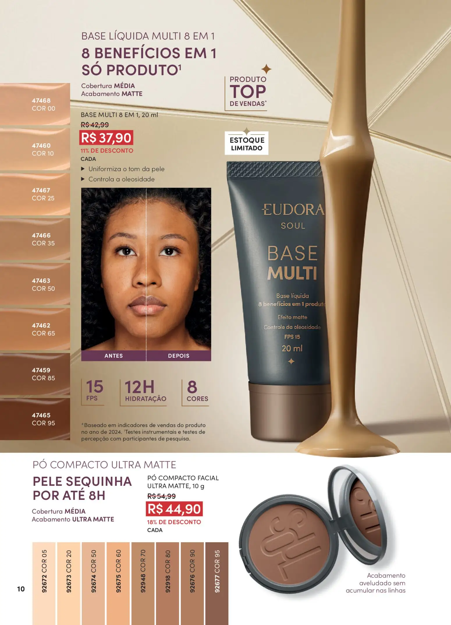 Eudora Folheto - válido de 26.01.2026 | Página: 10 | Produtos: Pó compacto, Pó, Base