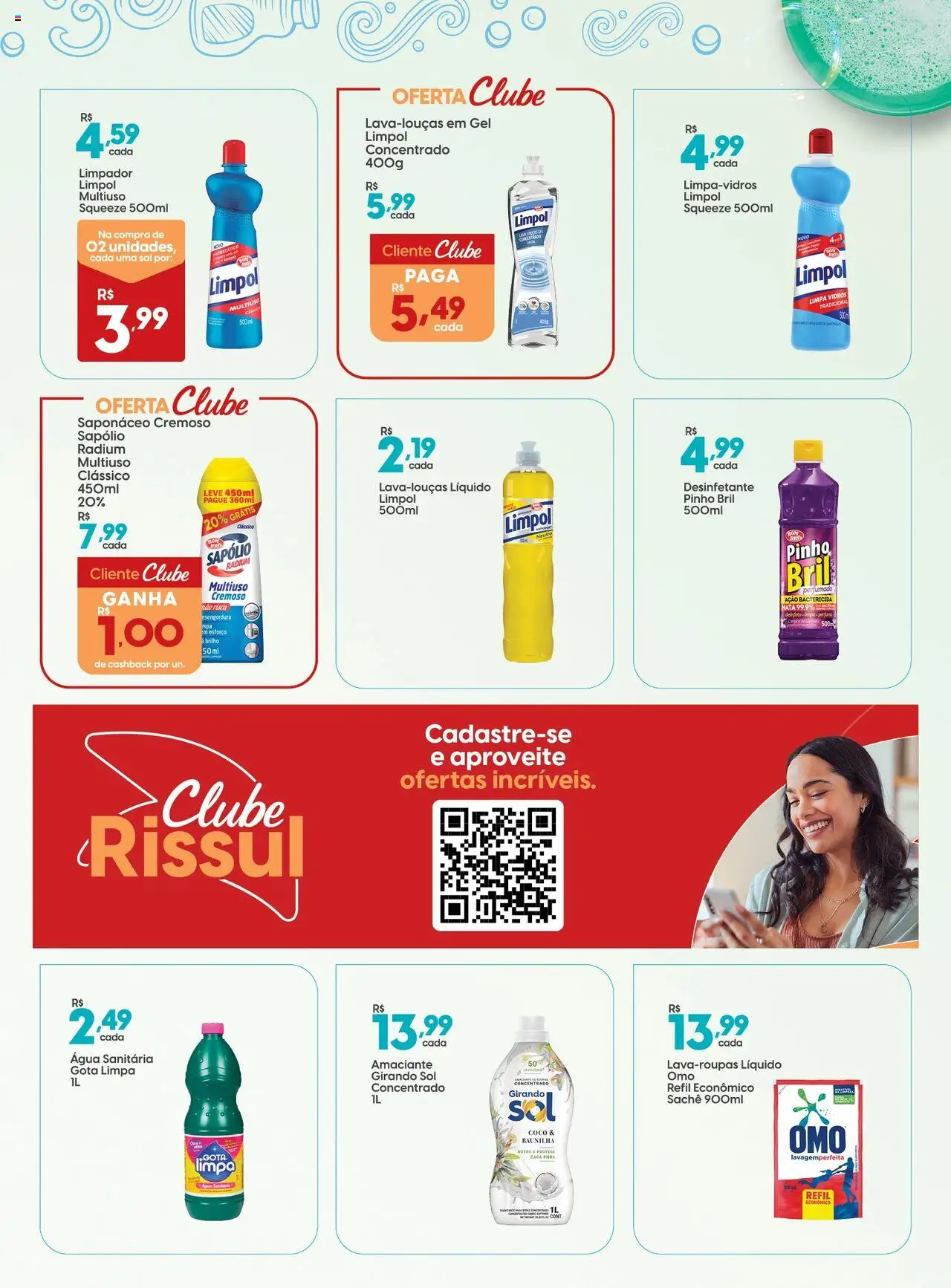 Rissul Folheto - válido de 19.08.2025 | Página: 3 | Produtos: Limpa vidros, Amaciante, Desinfetante, Água sanitária