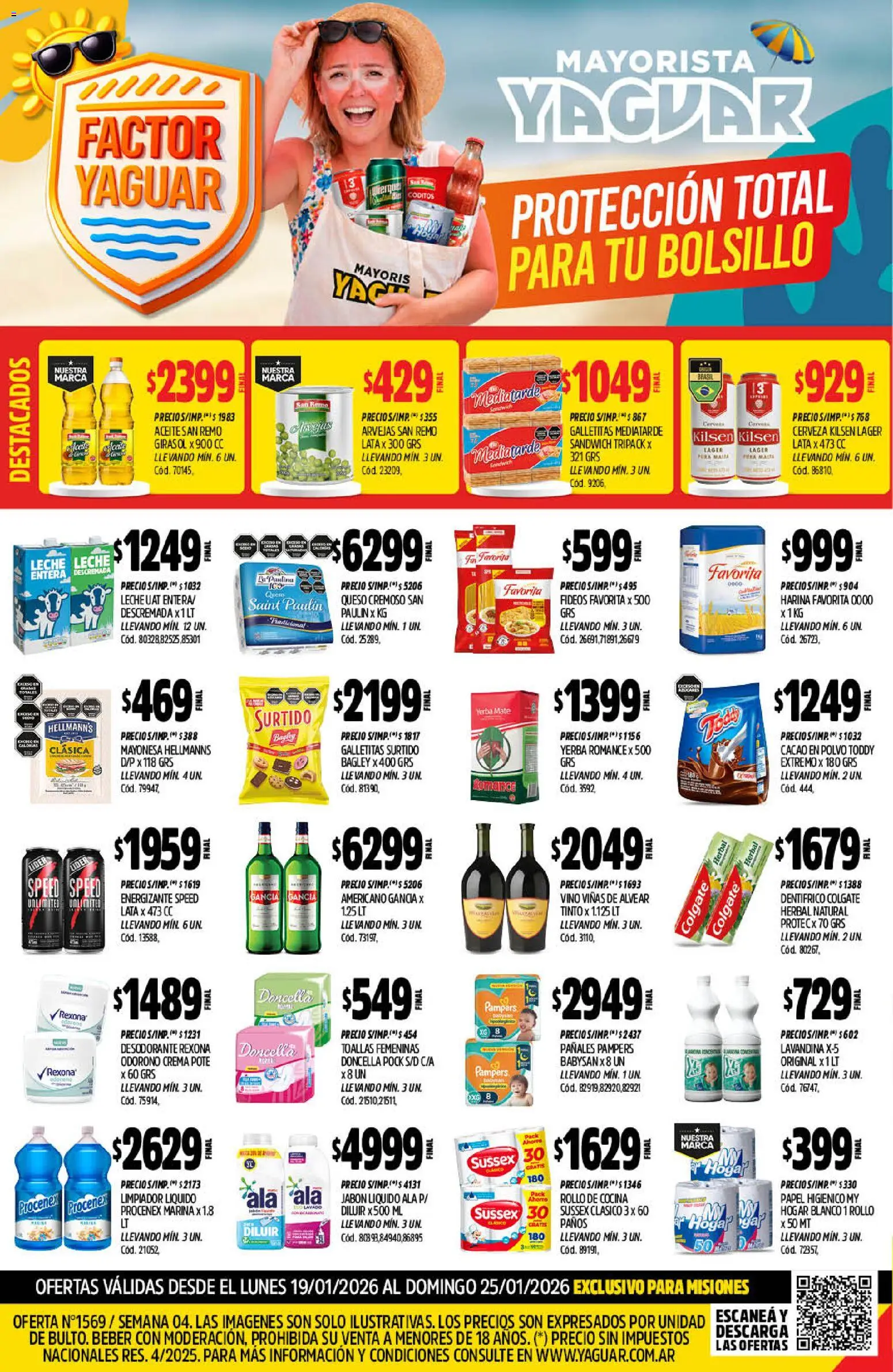 Yaguar - Oferta Semanal Misiones │ válido desde el 19.01.2026 | Página: 1 | Productos: Galletitas, Harina, Polvo, Limpiador