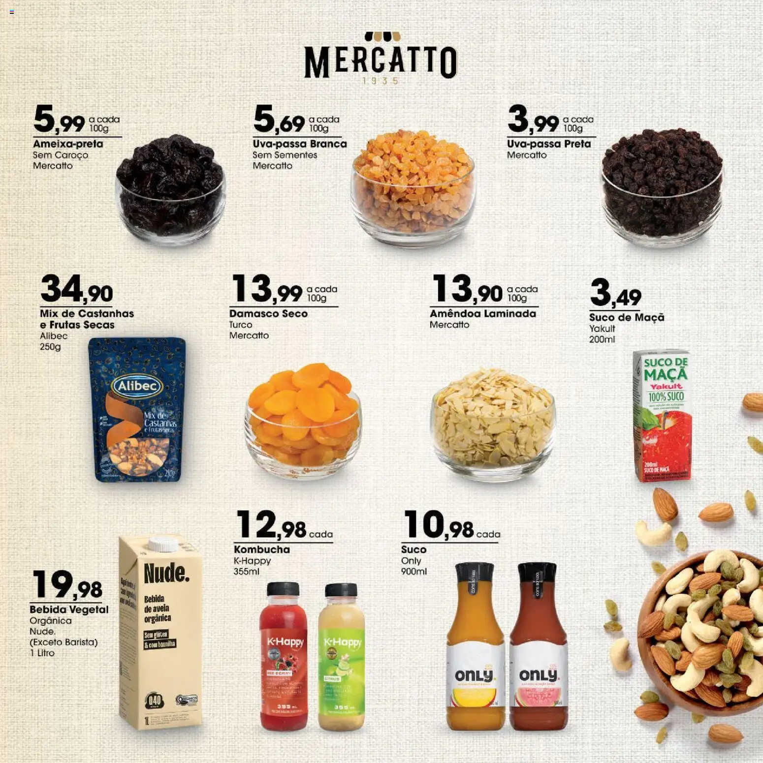 Zaffari Folheto - válido de 26.02.2026 | Página: 7 | Produtos: Castanhas, Suco, Bebida, Aveia