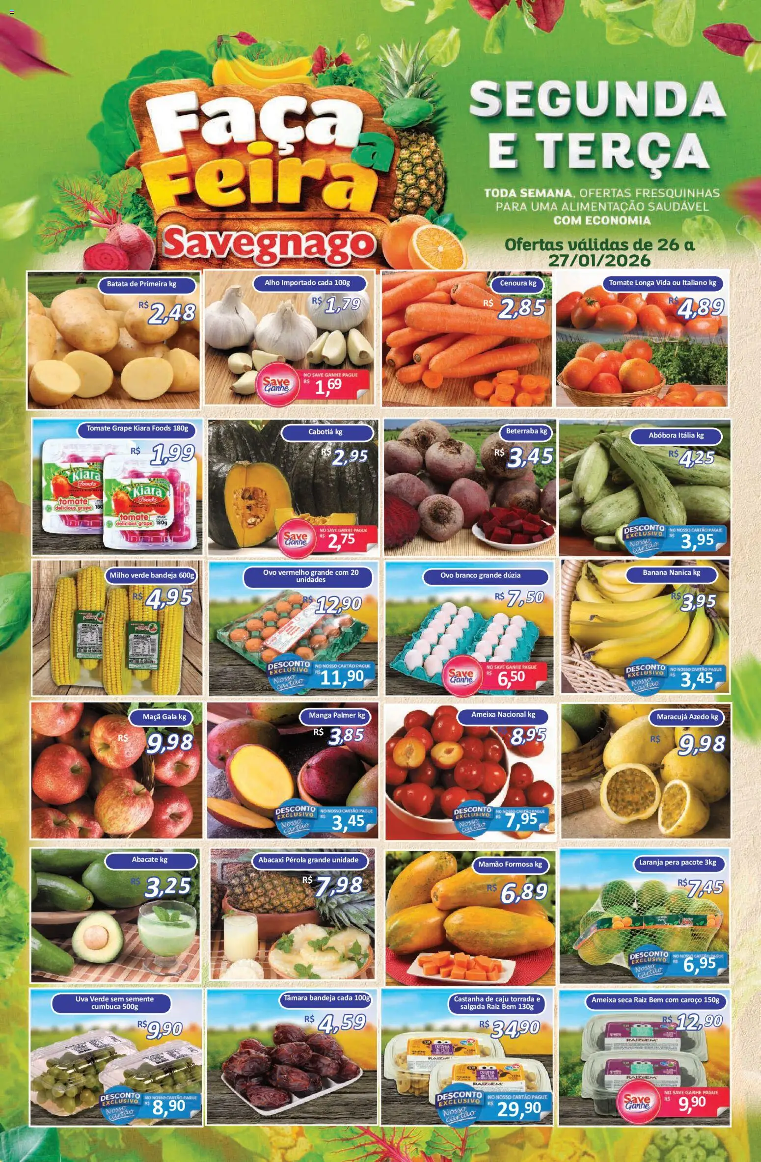 Savegnago Folheto - válido de 26.01.2026 | Página: 1 | Produtos: Beterraba, Milho verde, Batata, Ameixa