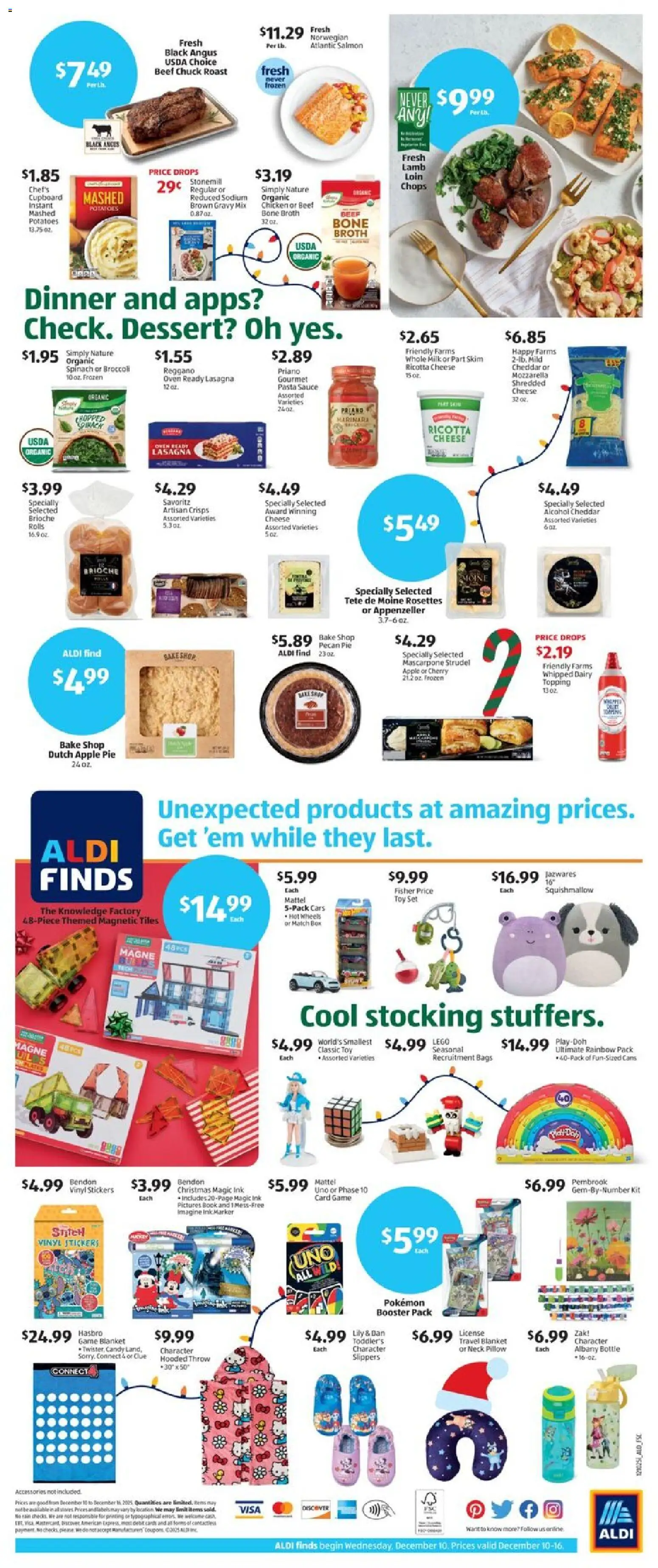 Aldi Weekly Ad - valid from 10.12.2025 | Page: 2 | Products: Blanket, Spinach, Potatoes, Apple Pie