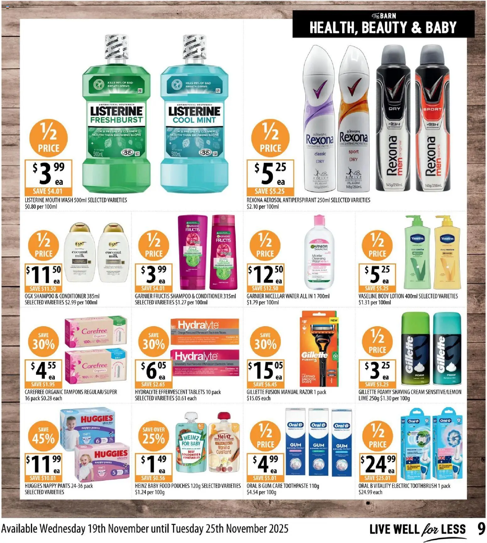 Supabarn catalogue - valid from 19.11.2025 | Page: 9 | Products: Gum, Micellar water, Baby food, Vaseline