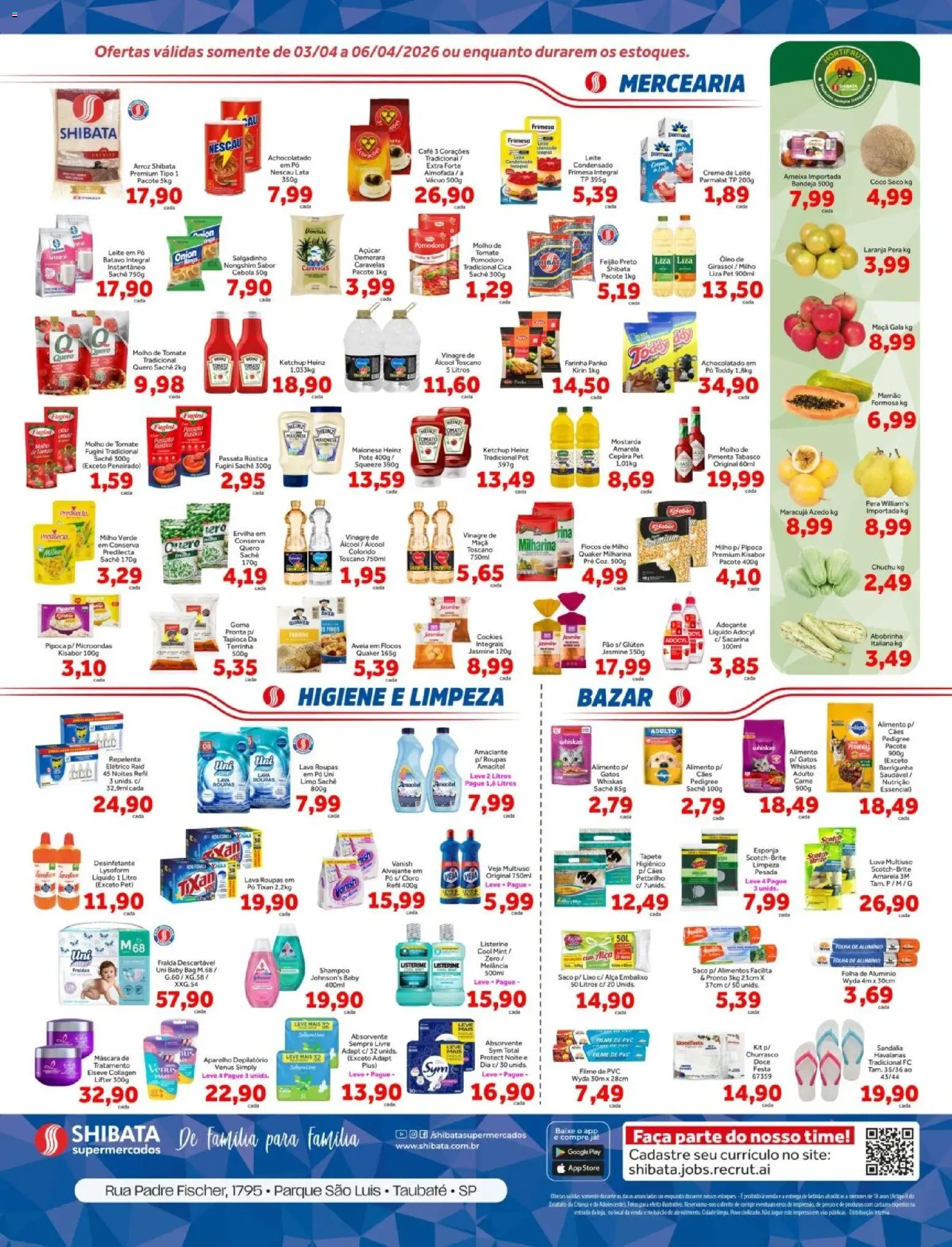 Shibata Folheto - válido de 03.04.2026 | Página: 2 | Produtos: Abobrinha, Pesos, Ketchup, Desinfetante