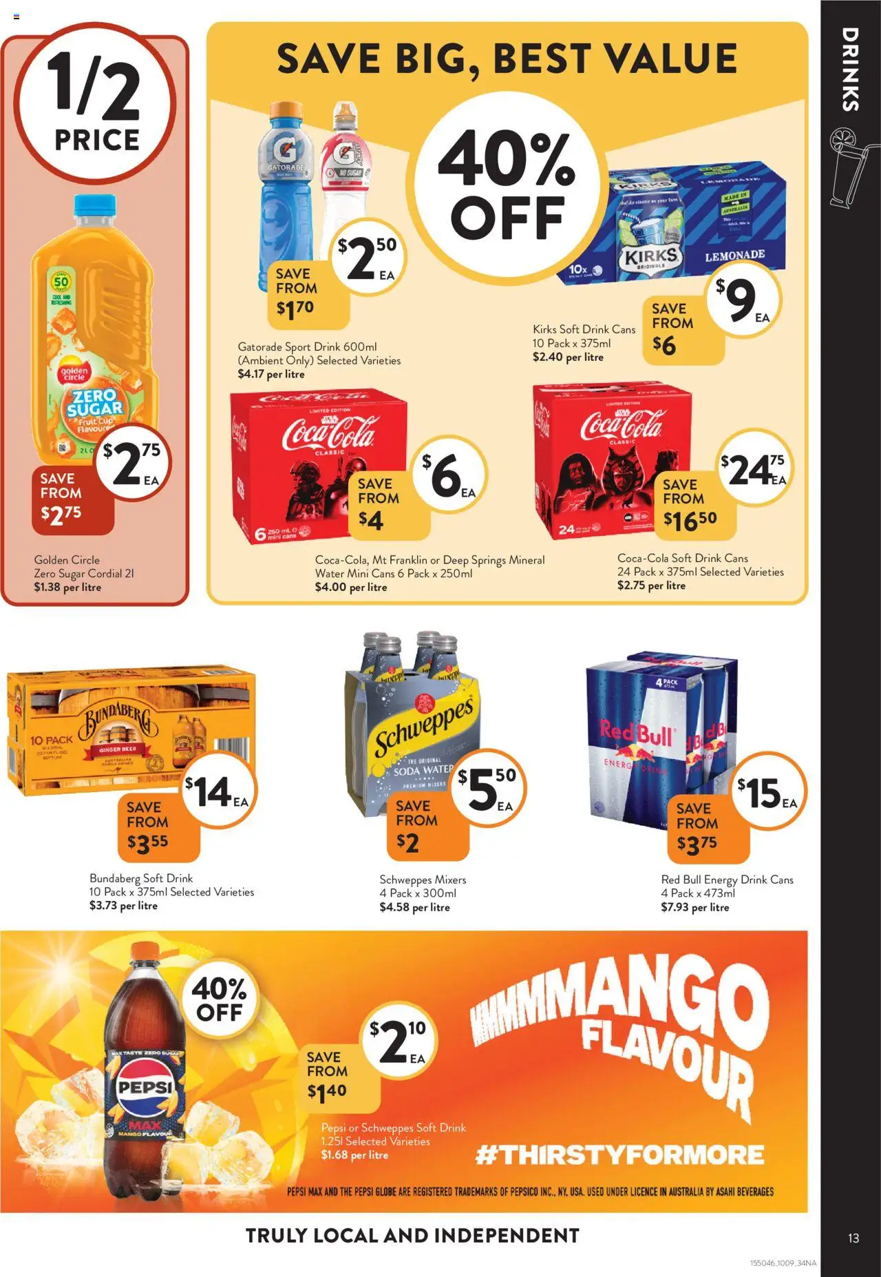 Foodworks catalogue - valid from 10.09.2025 | Page: 13 | Products: Energy drink, Ginger, Beer, Water