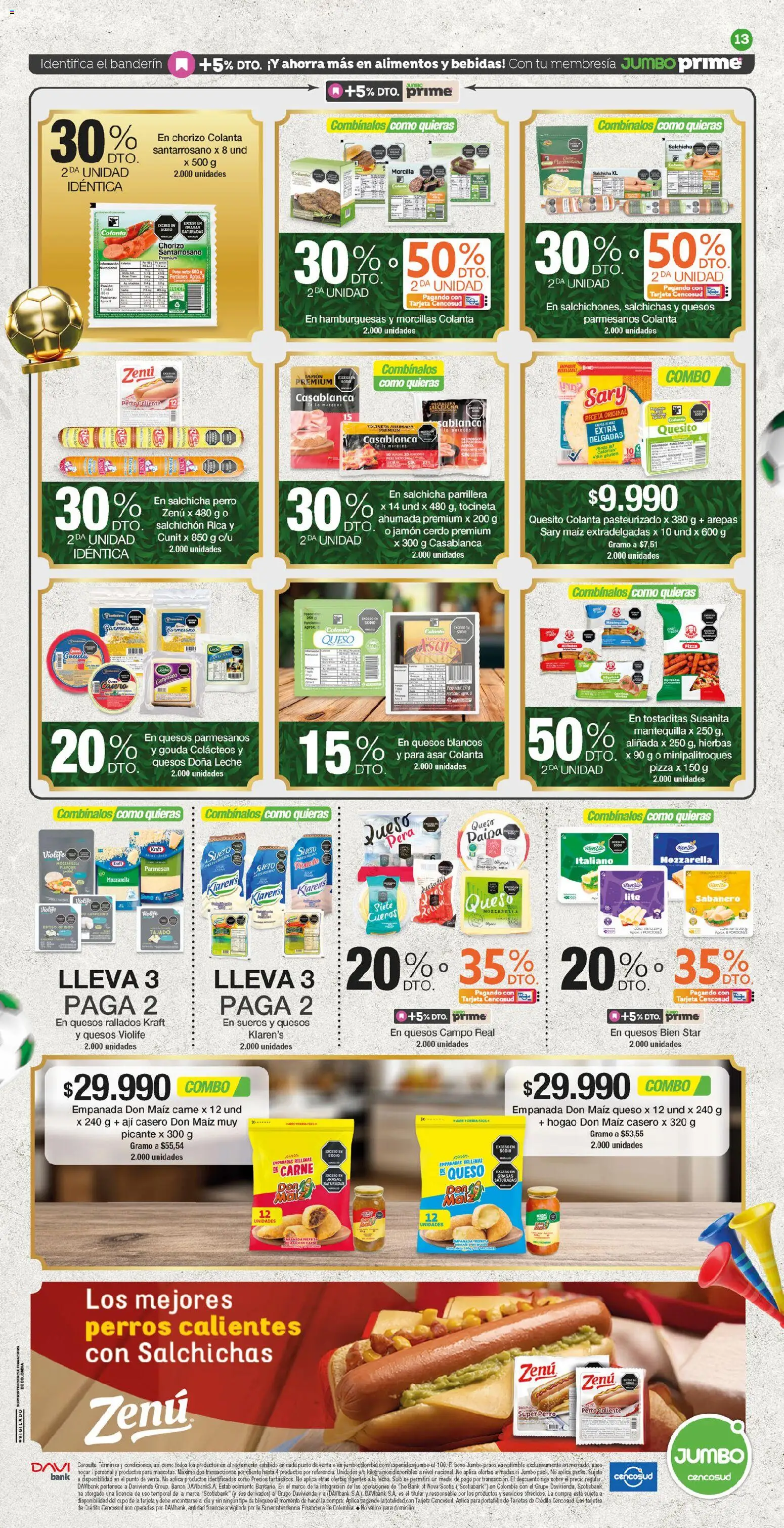 Jumbo revista - valida desde el 26.02.2026 | Página: 13 | Productos: Salchicha, Queso, Jamón, Pizza