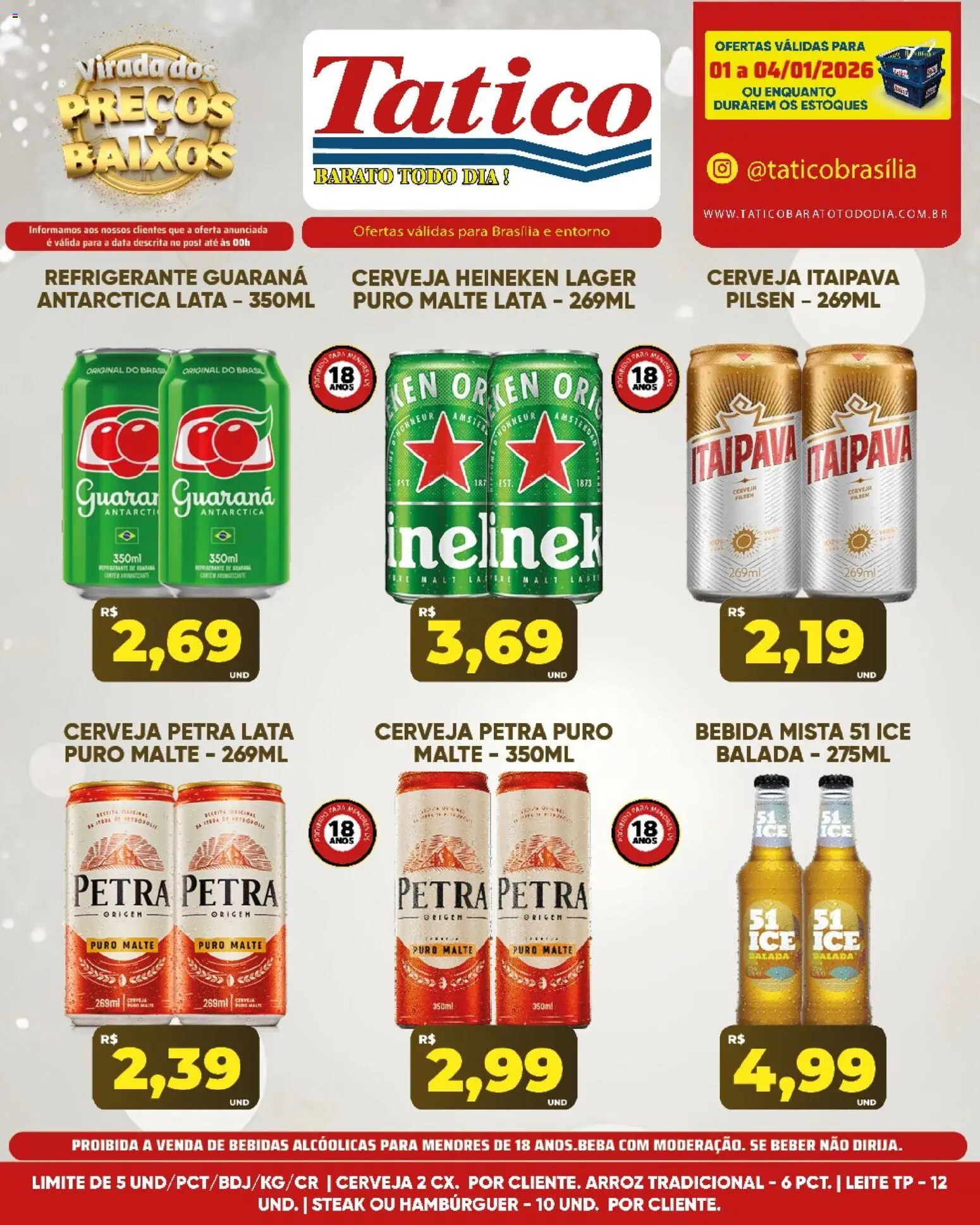 Tatico Folheto - válido de 05.01.2026 | Página: 34 | Produtos: Guaraná, Leite, Arroz, Hambúrguer