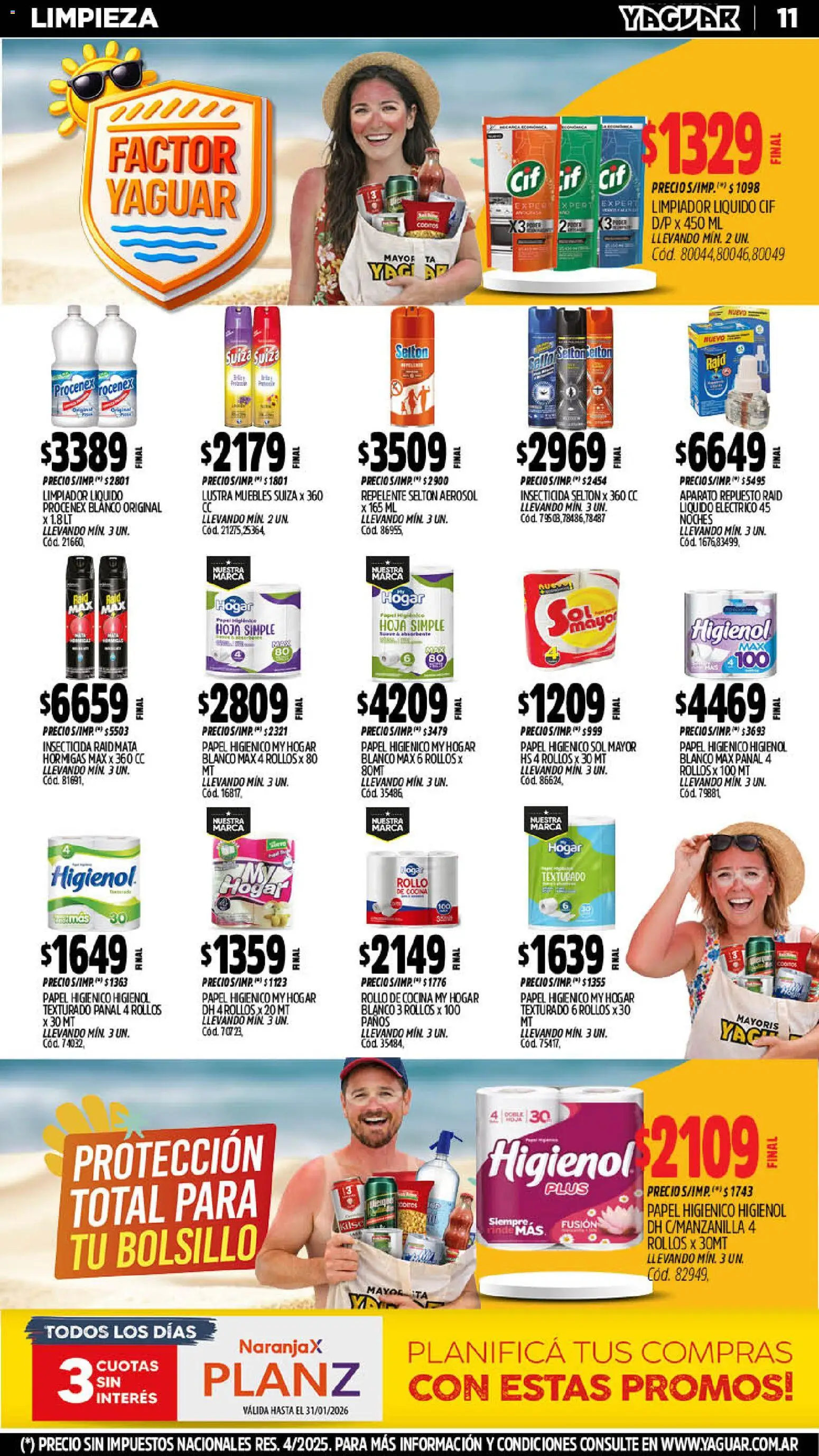Yaguar - Oferta Semanal General Roca │ válido desde el 19.01.2026 | Página: 11 | Productos: Repelente, Papel higiénico, Cocina, Insecticida