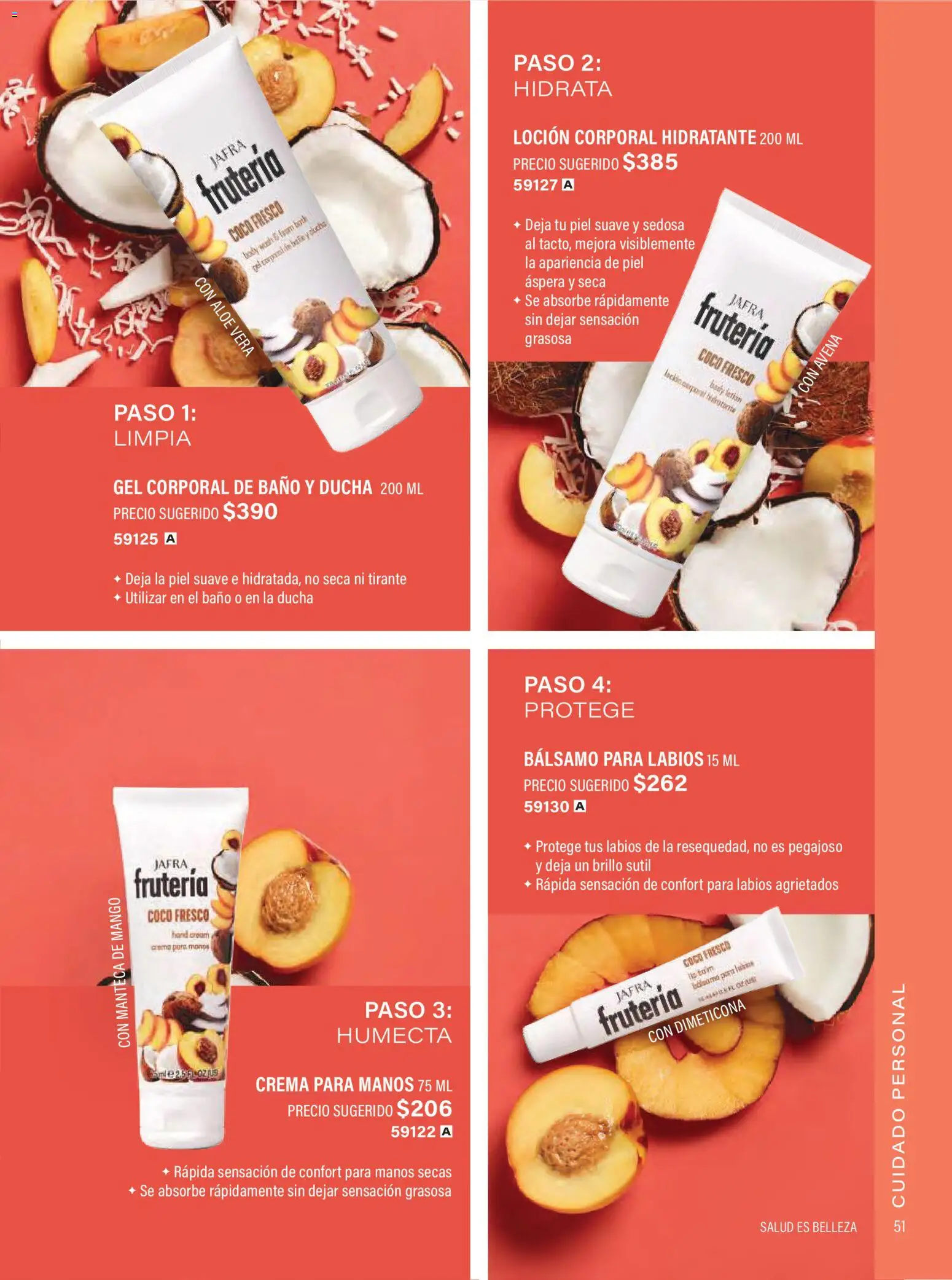 Nuevas ofertas de JAFRA válidas en toda la República Mexicana desde el 01.02.2026. ¡Encuentra las mejores ofertas en JAFRA catálogo Organizador de Ventas! | Página: 51 | Productos: Avena, Gel corporal, Mango, Baño