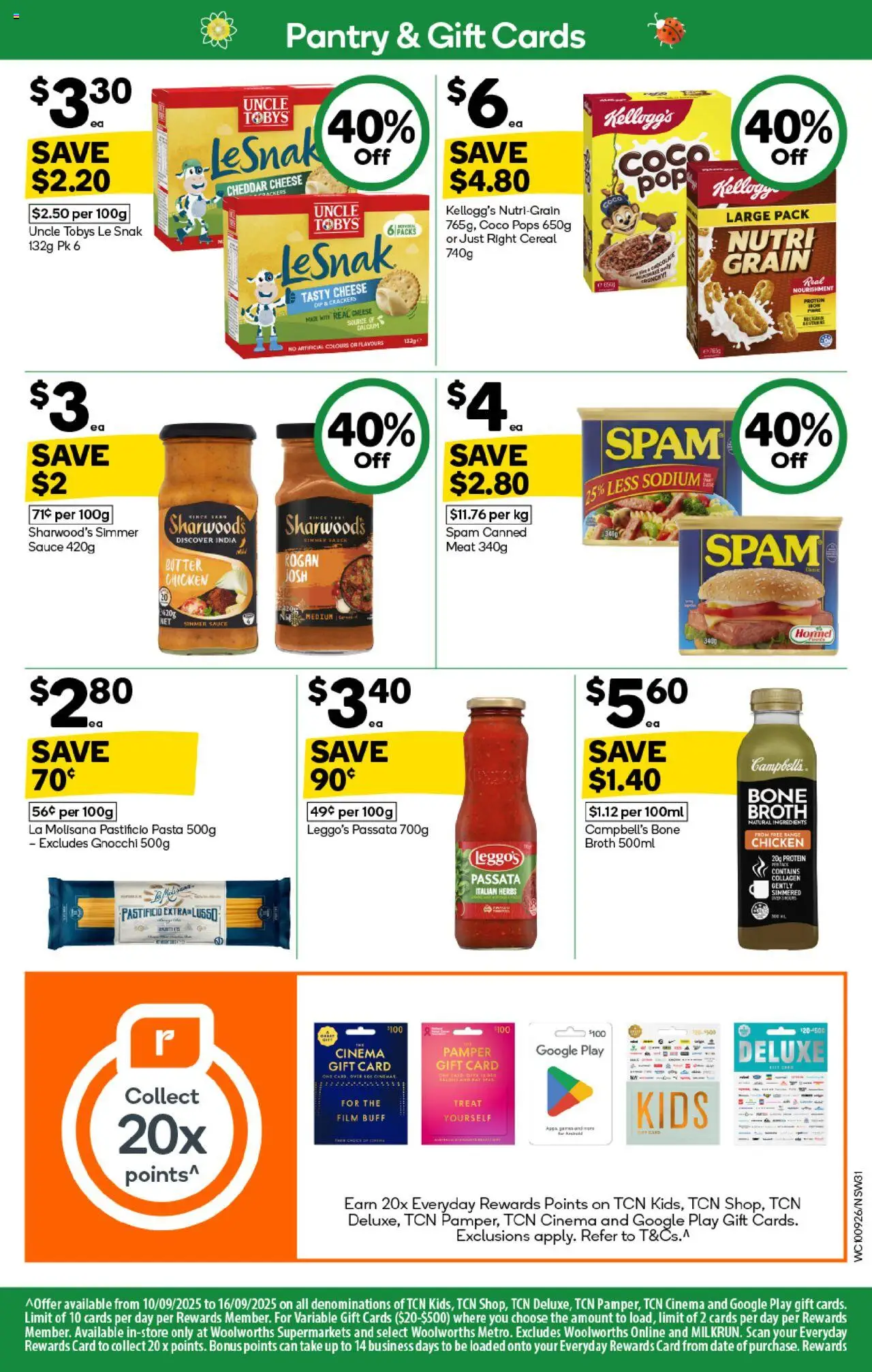 Woolworths catalogue - valid from 10.09.2025 | Page: 29 | Products: Crackers, Chicken, Pasta, Collagen