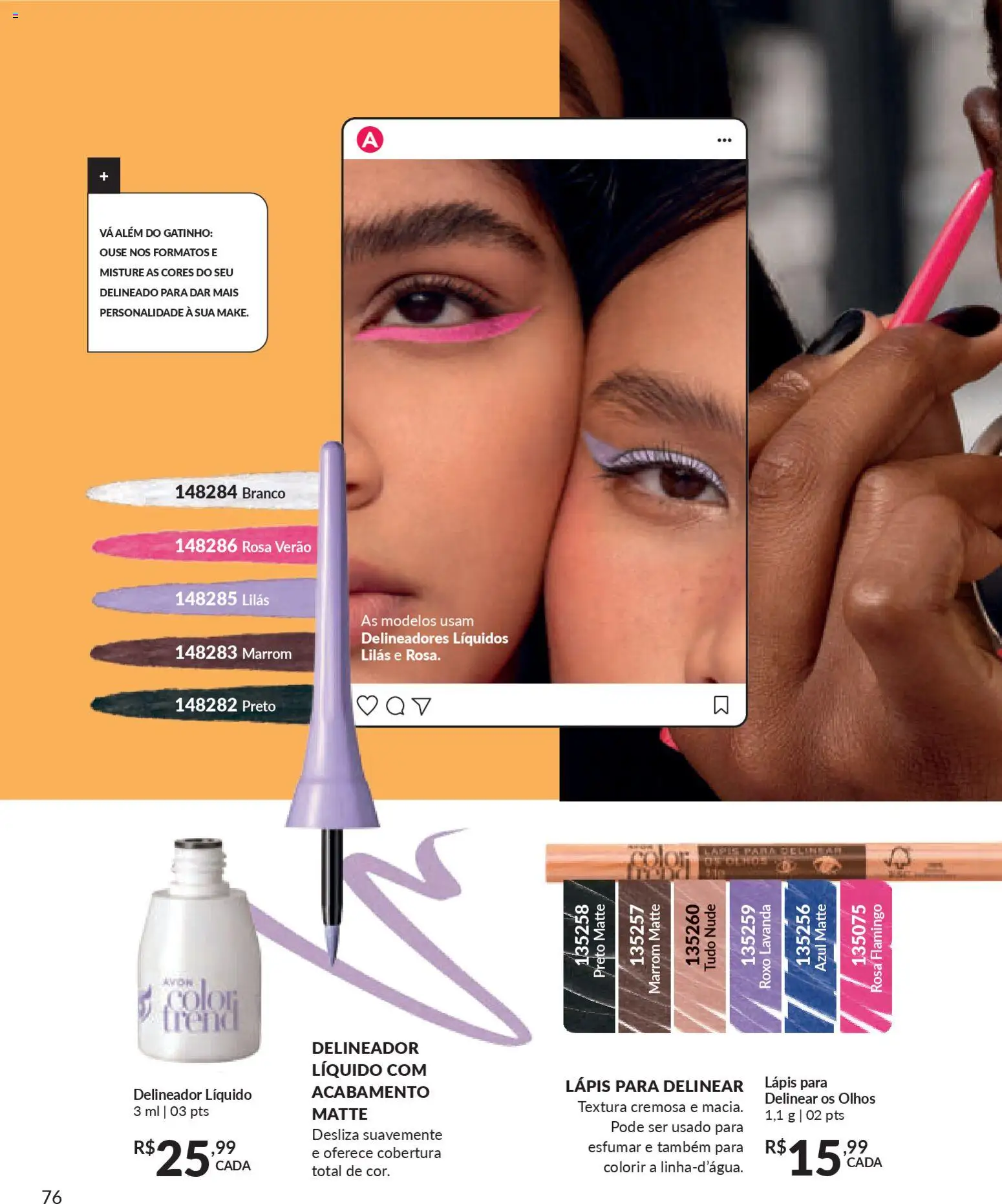 Avon Folheto - válido de 19.12.2025 | Página: 76 | Produtos: Delineador, Lápis