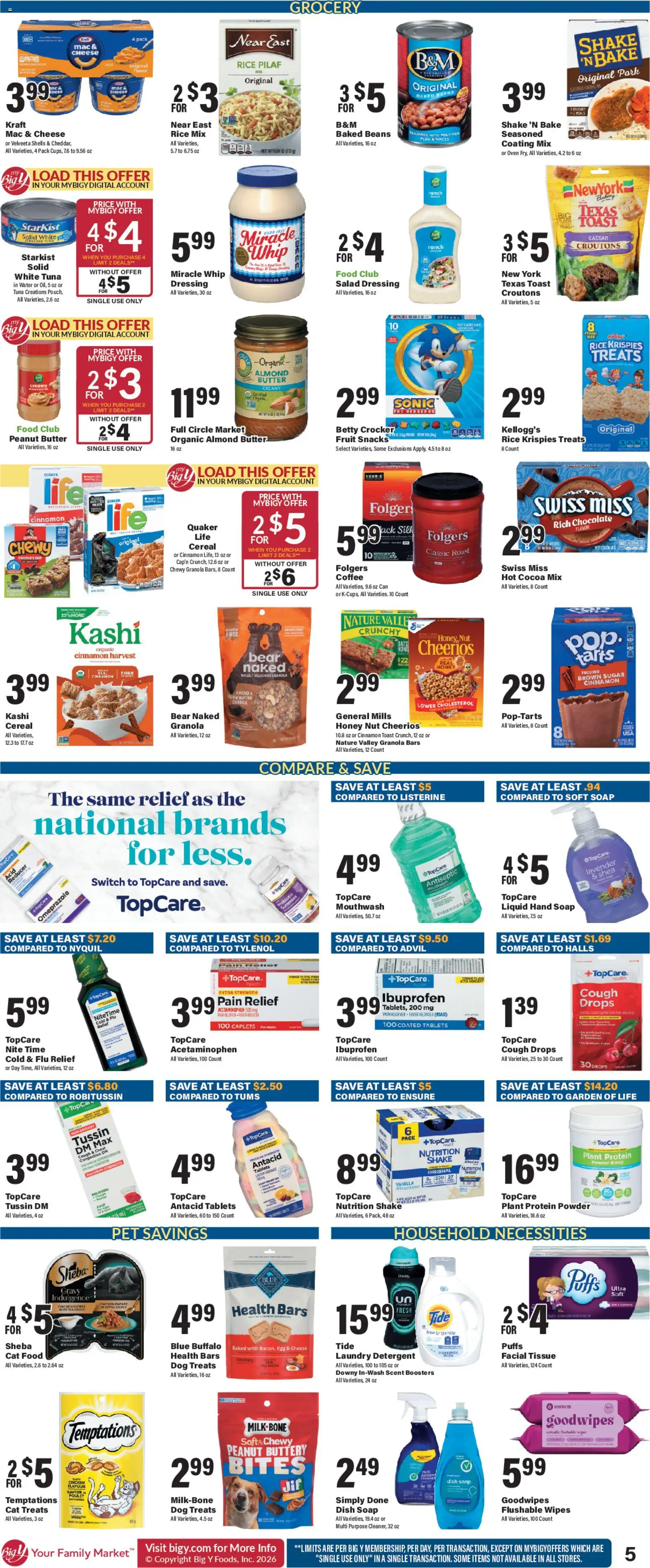 Big Y Weekly Ad - valid from 15.01.2026 | Page: 8 | Products: Dog Treats, Cat Food, Mouthwash, Oven