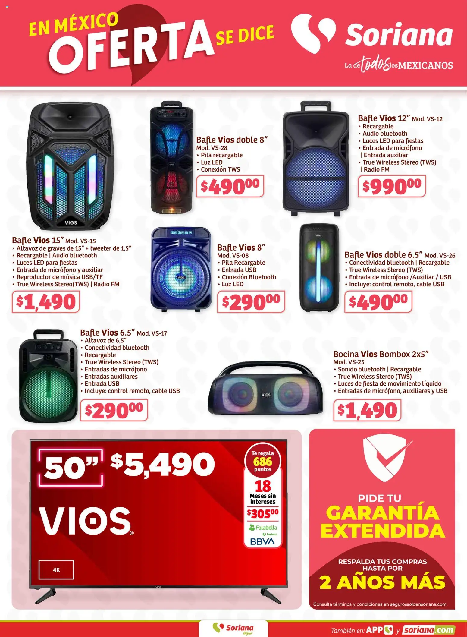 Nuevas ofertas de Soriana válidas en toda la República Mexicana desde el 15.01.2026. ¡Encuentra las mejores ofertas en Soriana - Fin de Semana Híper: BCS, Son y Sin! | Página: 9 | Productos: Radio, Cable, Bocina, Té