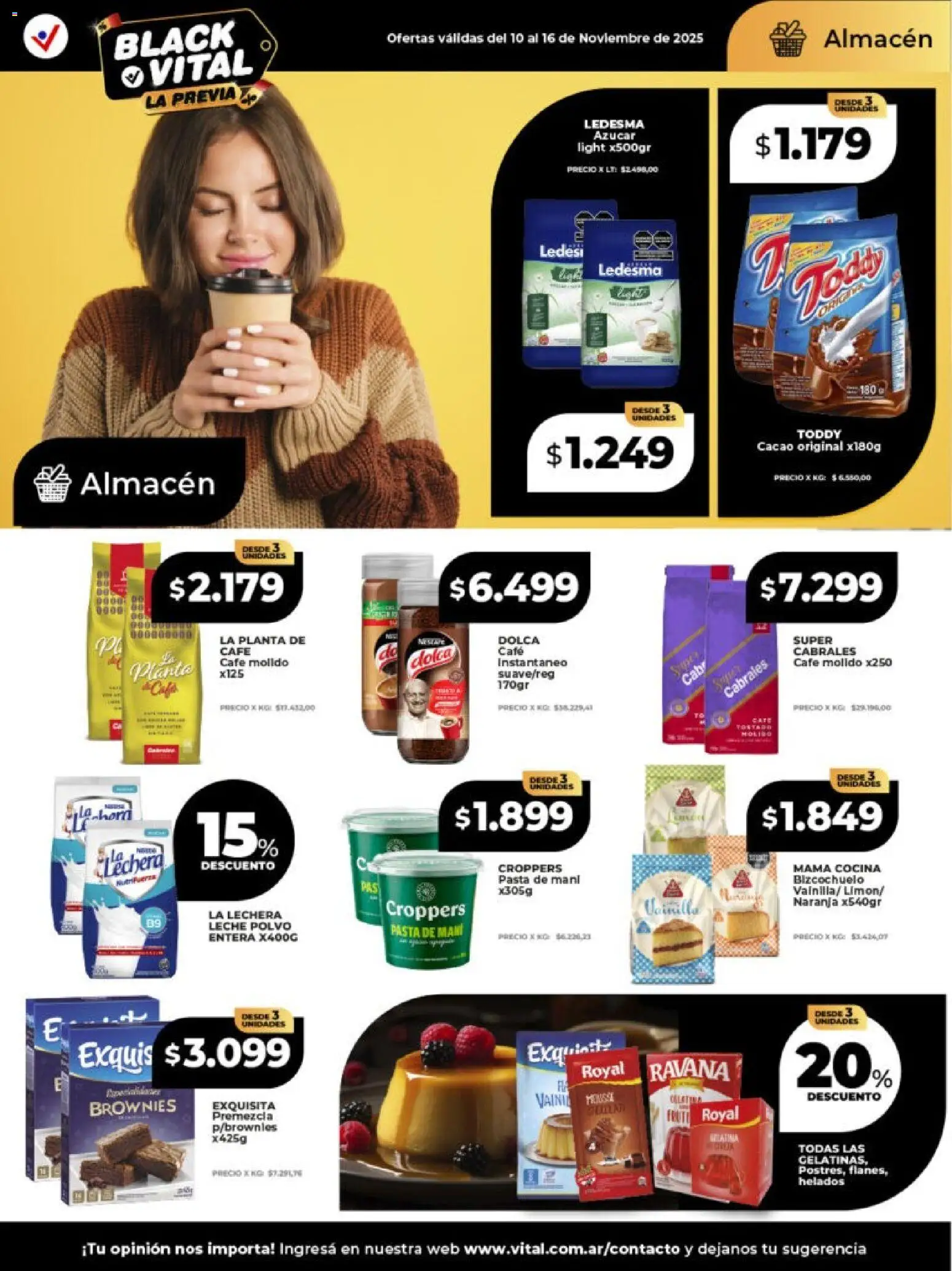 Vital - Ofertas - Salta │ válido desde el 10.11.2025 | Página: 16 | Productos: Mani, Leche, Café, Pasta