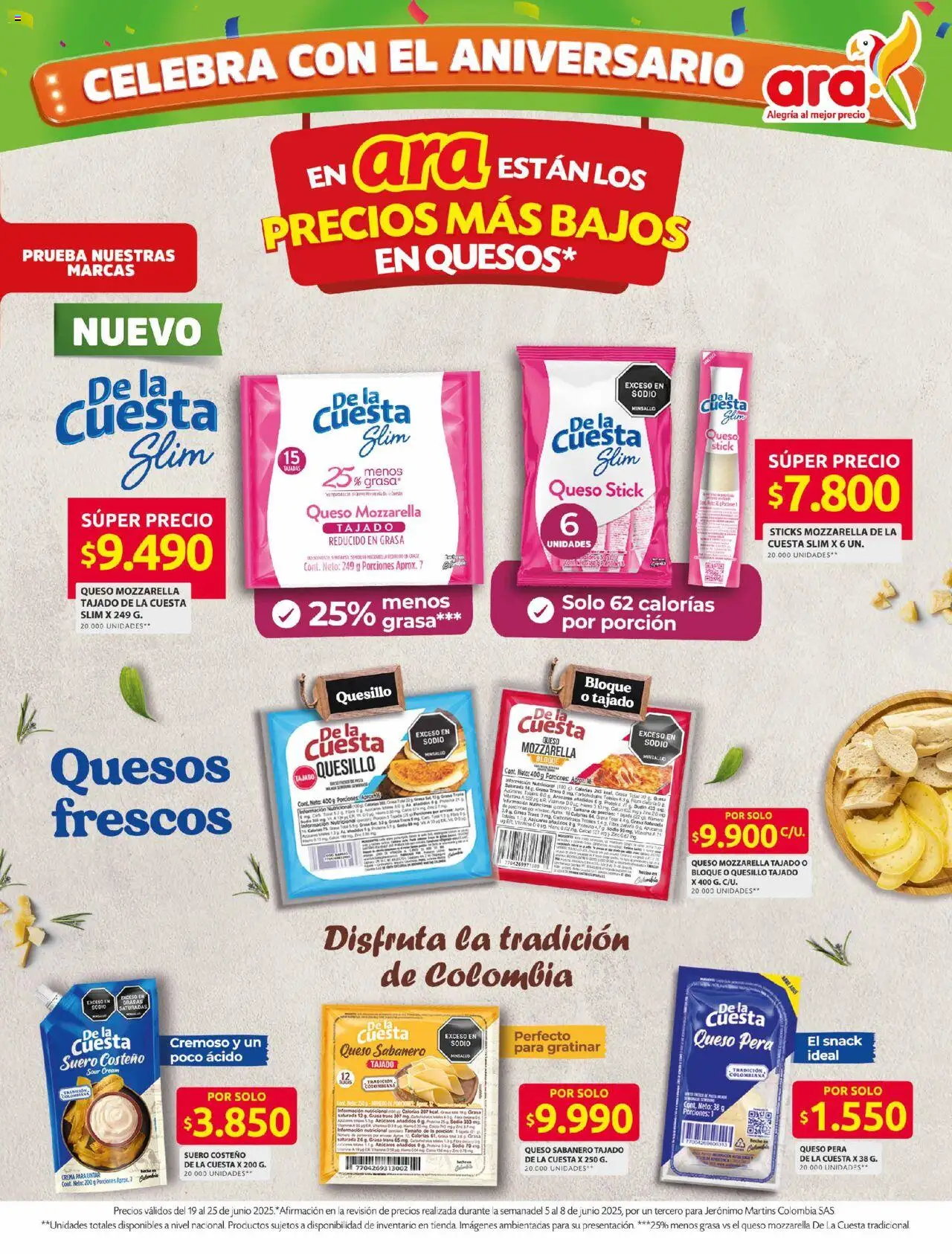 Ara revista - valida desde el 19.06.2025 | Página: 5 | Productos: Crema, Suero costeño, Queso, Pera