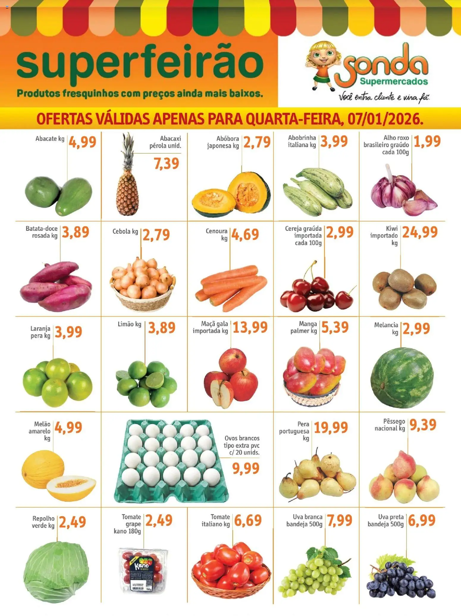 Sonda Folheto - válido de 07.01.2026 | Página: 1 | Produtos: Cereja, Abóbora, Cebola, Cenoura