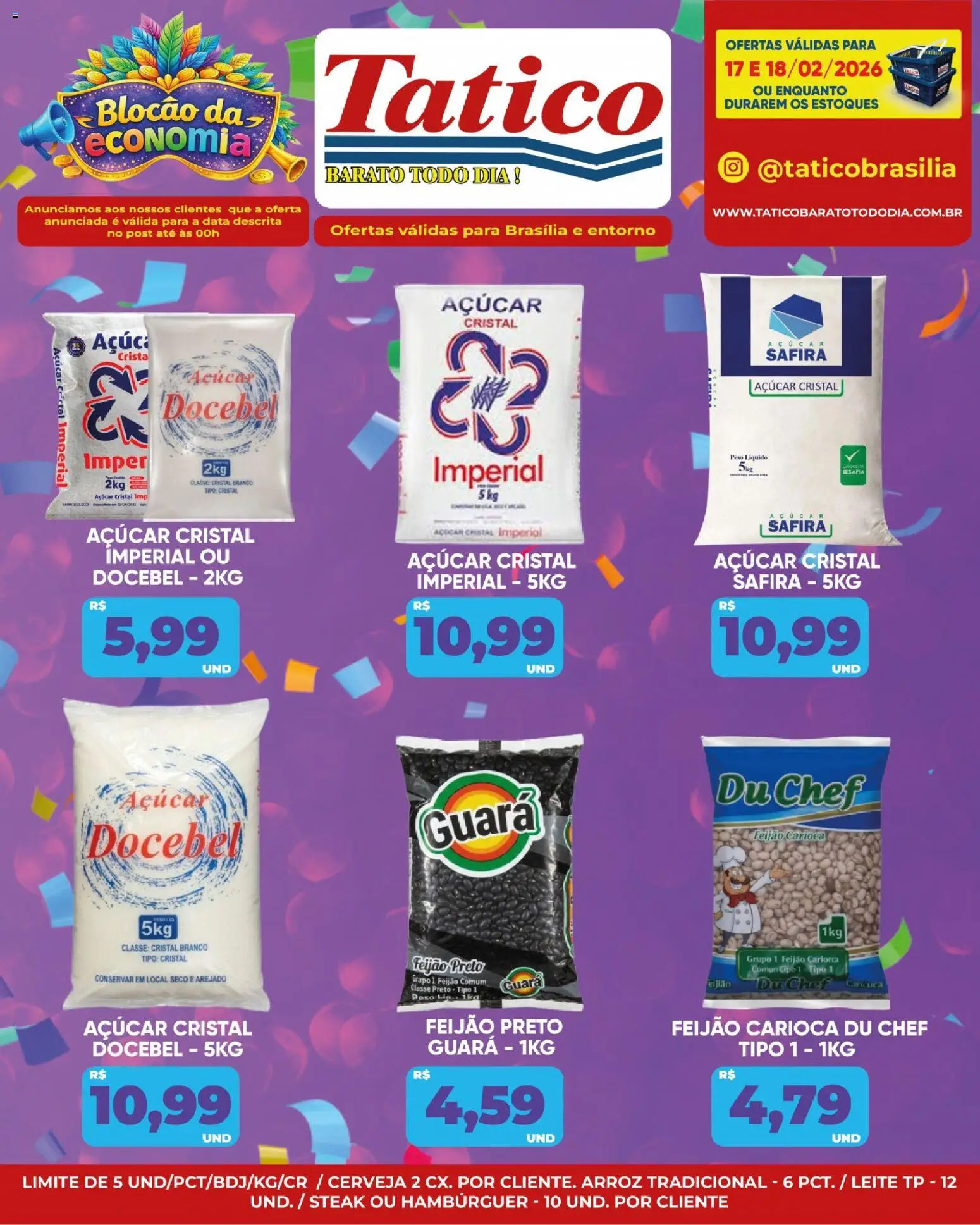 Tatico Folheto - válido de 19.02.2026 | Página: 21 | Produtos: Leite, Cerveja, Arroz, Açúcar