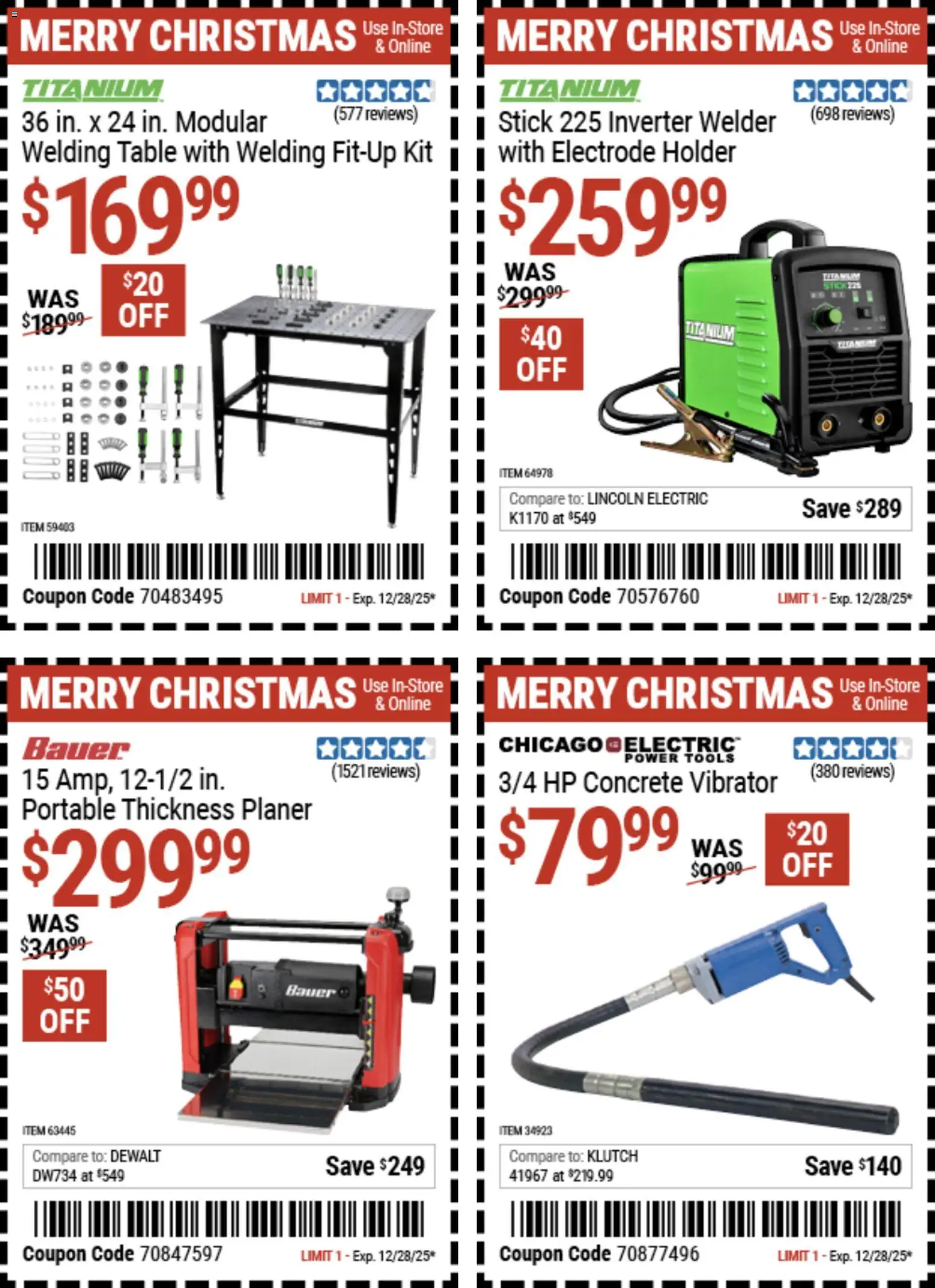 Harbor Freight Christmas Coupon Deals - valid from 15.12.2025 | Page: 8 | Products: Table