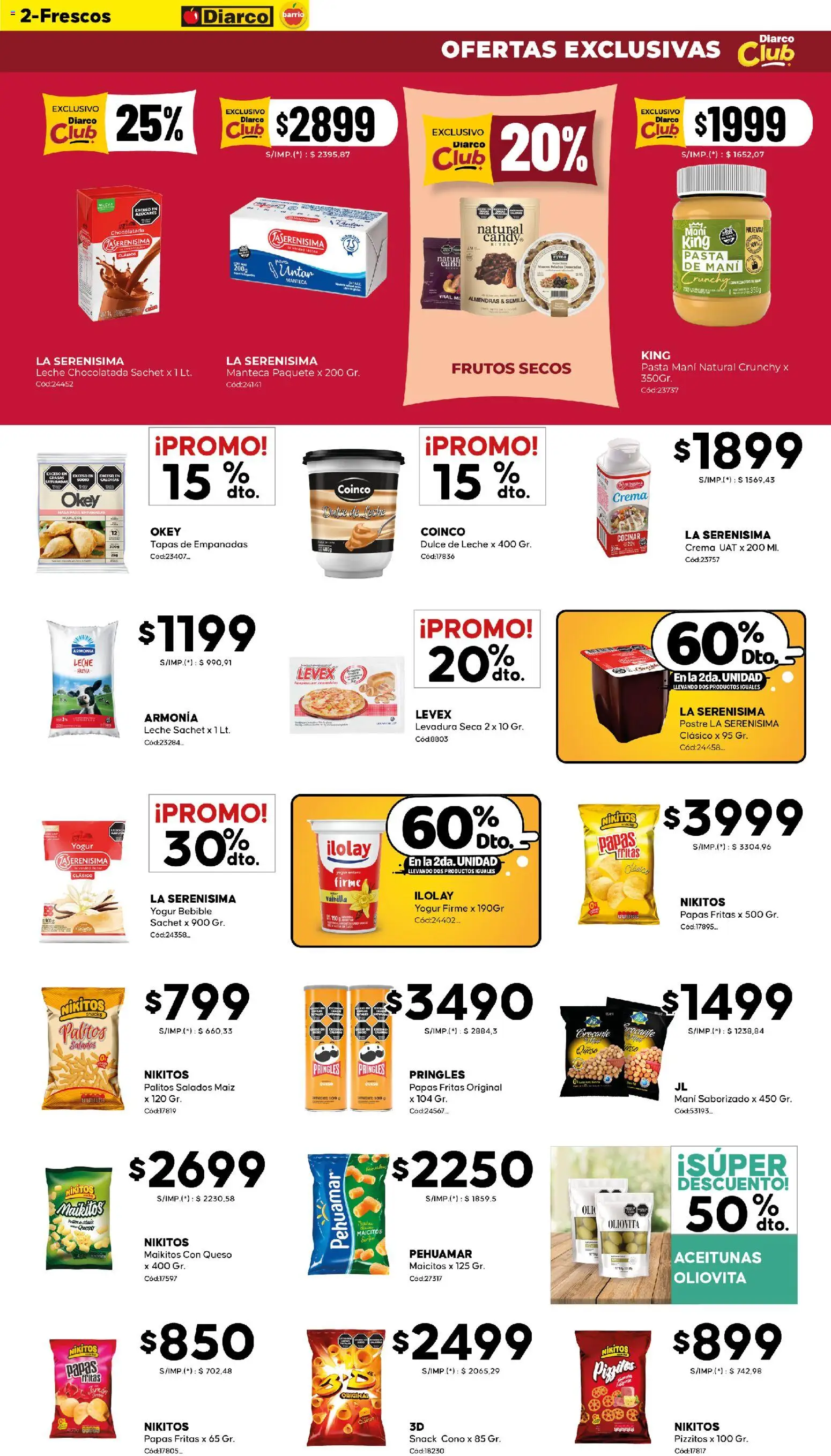 Diarco - Ofertas Diarco Barrio │ válido desde el 27.10.2025 | Página: 2 | Productos: Almendras, Aceitunas, Chocolatada, Crema
