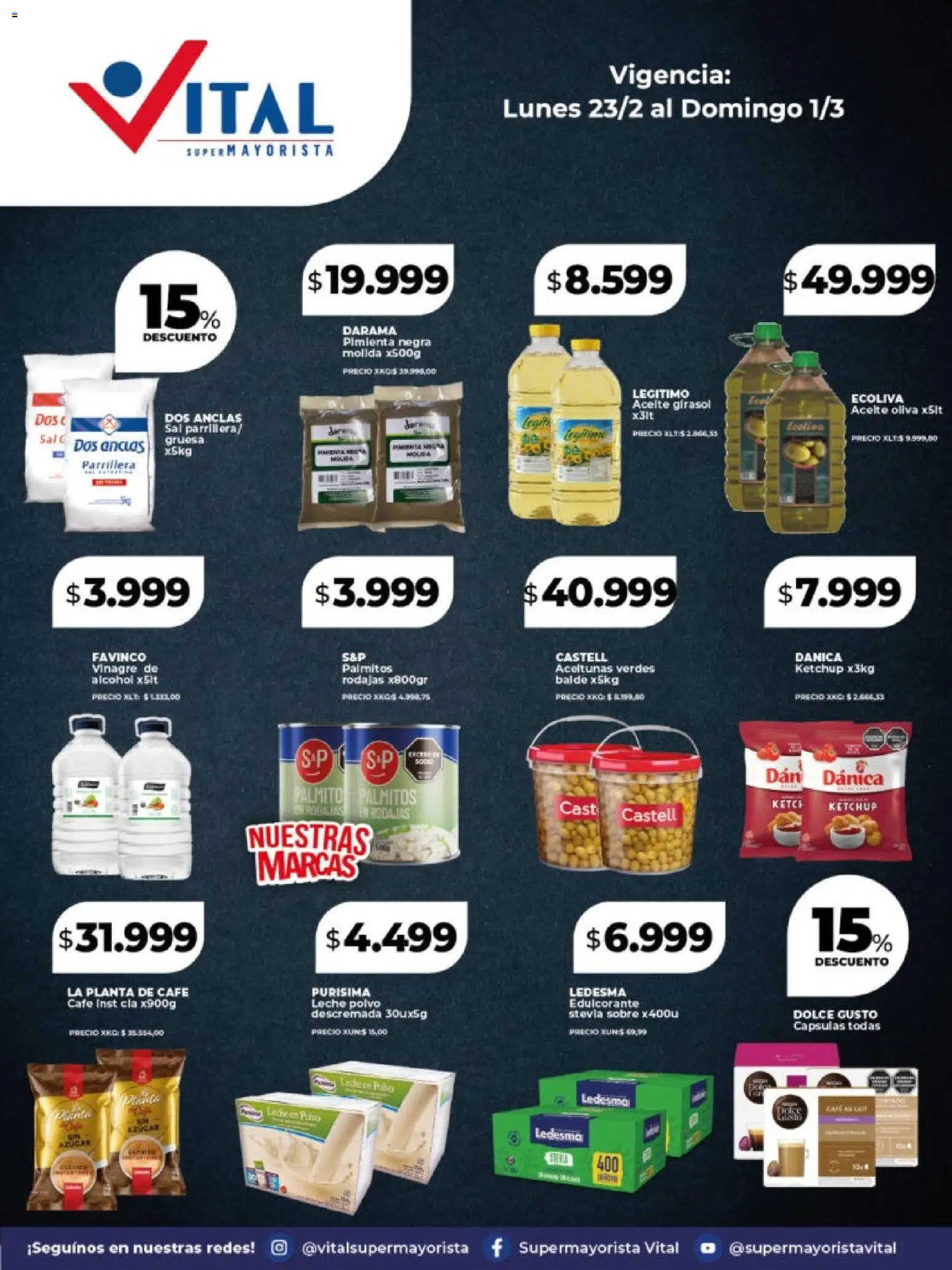 Vital - Especial Vital corporativa │ válido desde el 23.02.2026 | Página: 3 | Productos: Aceite, Aceitunas, Pimienta, Palmitos