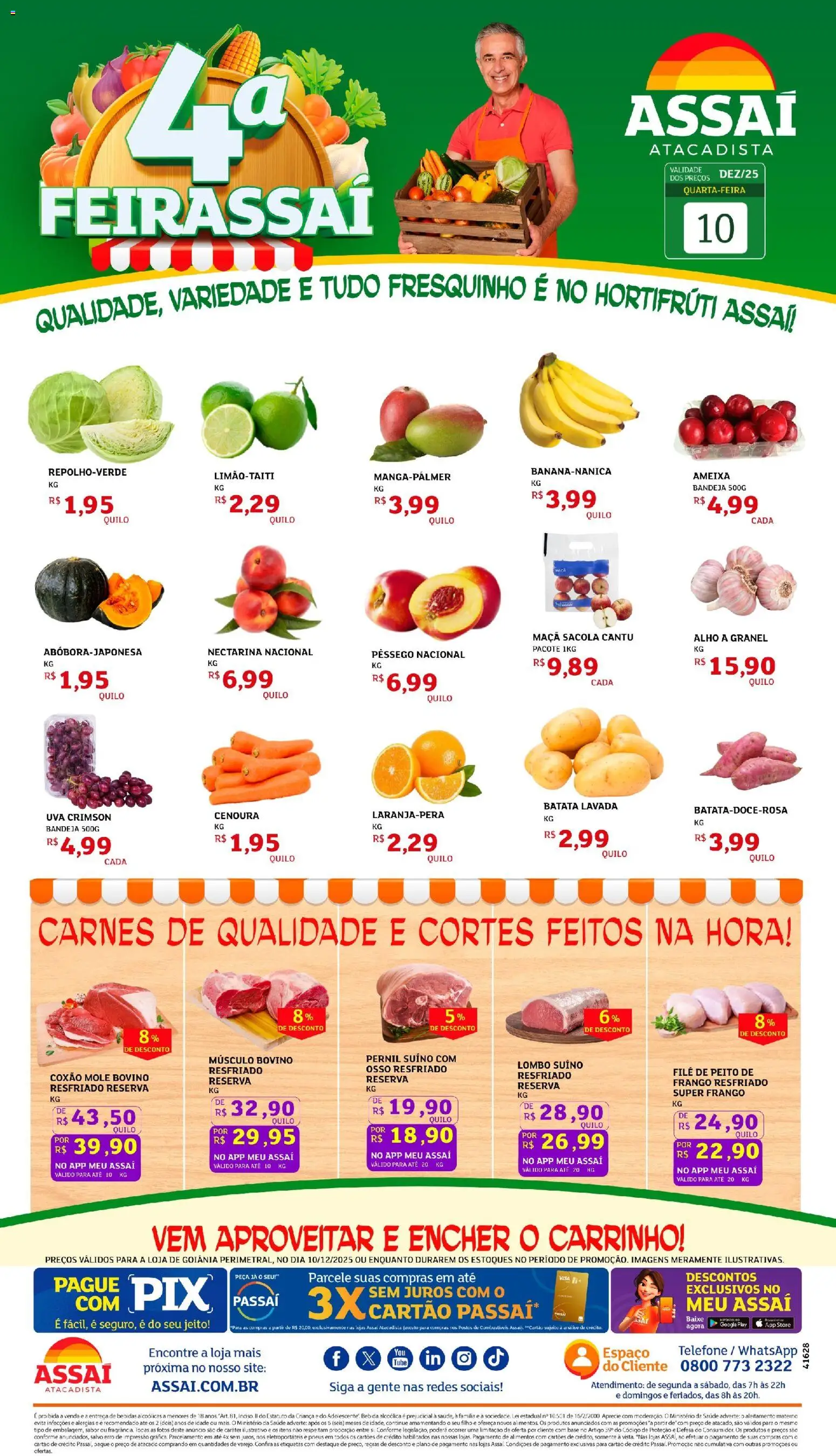 Assaí Atacadista Folheto - válido de 10.12.2025 | Página: 1 | Produtos: Pernil, Carrinho, Cenoura, Frango