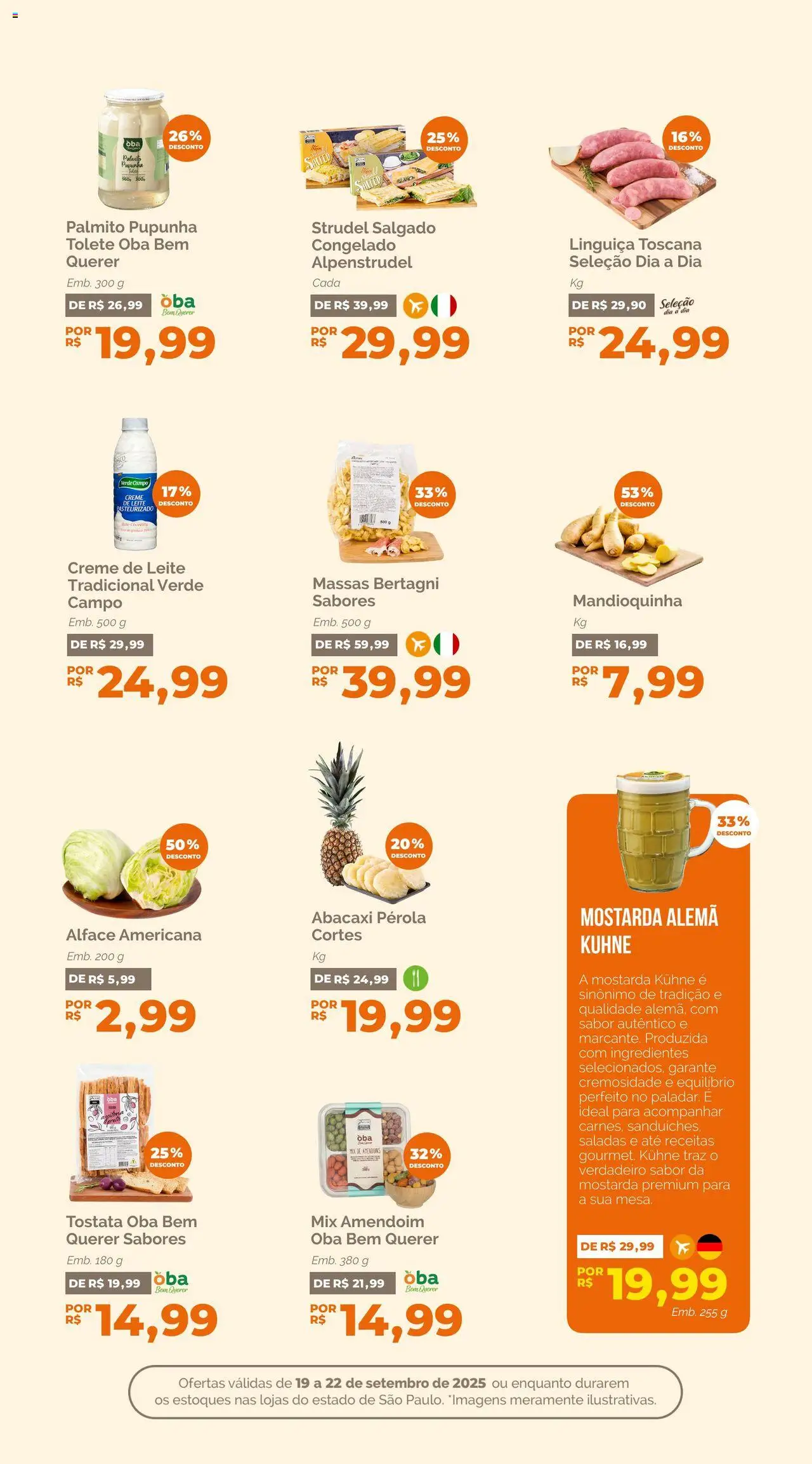 Oba Hortifruti Folheto - válido de 19.09.2025 | Página: 6 | Produtos: Amendoim, Abacaxi, Creme, Creme de leite