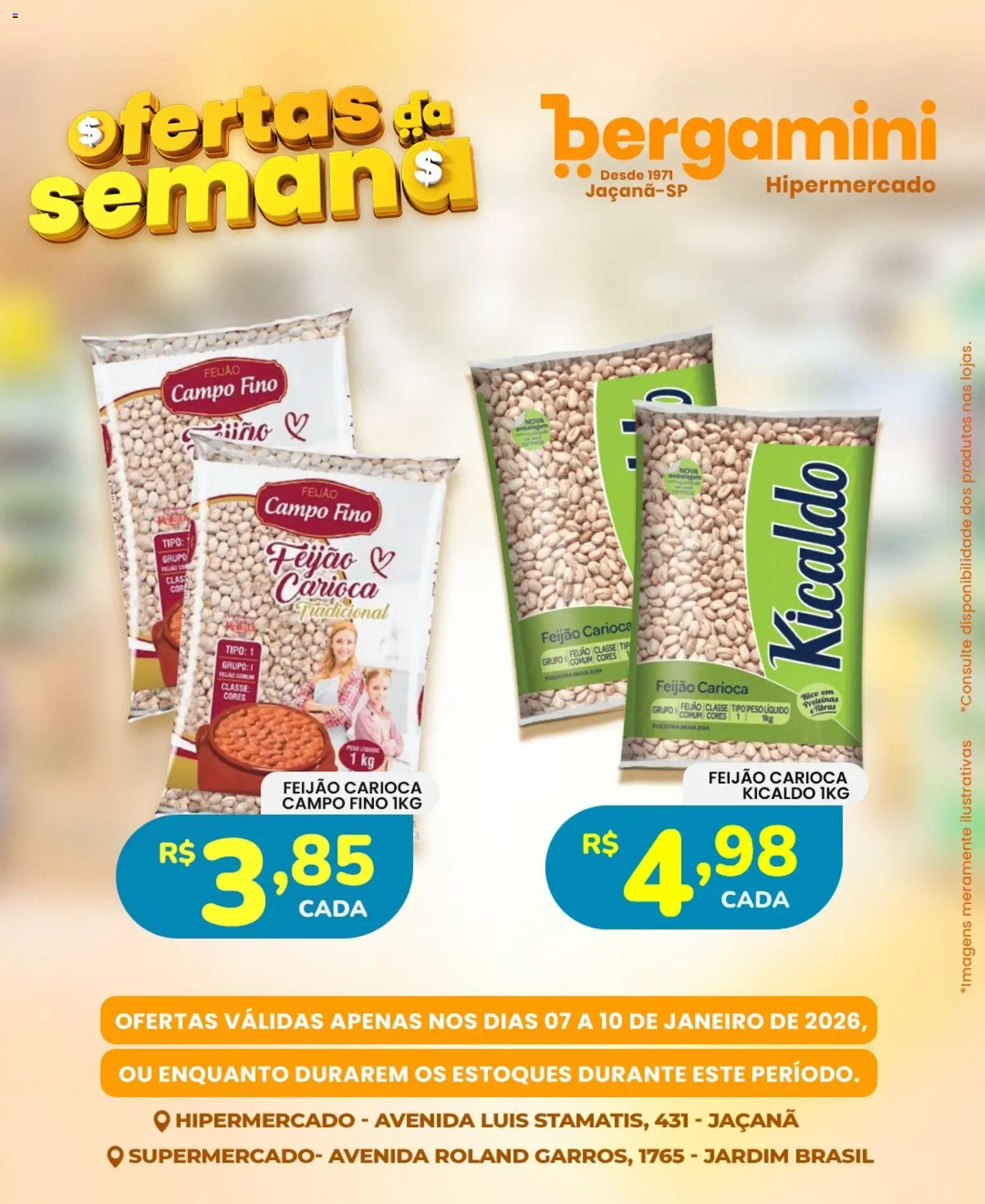 Supermercado Bergamini Folheto - válido de 07.01.2026 | Página: 6 | Produtos: Feijão