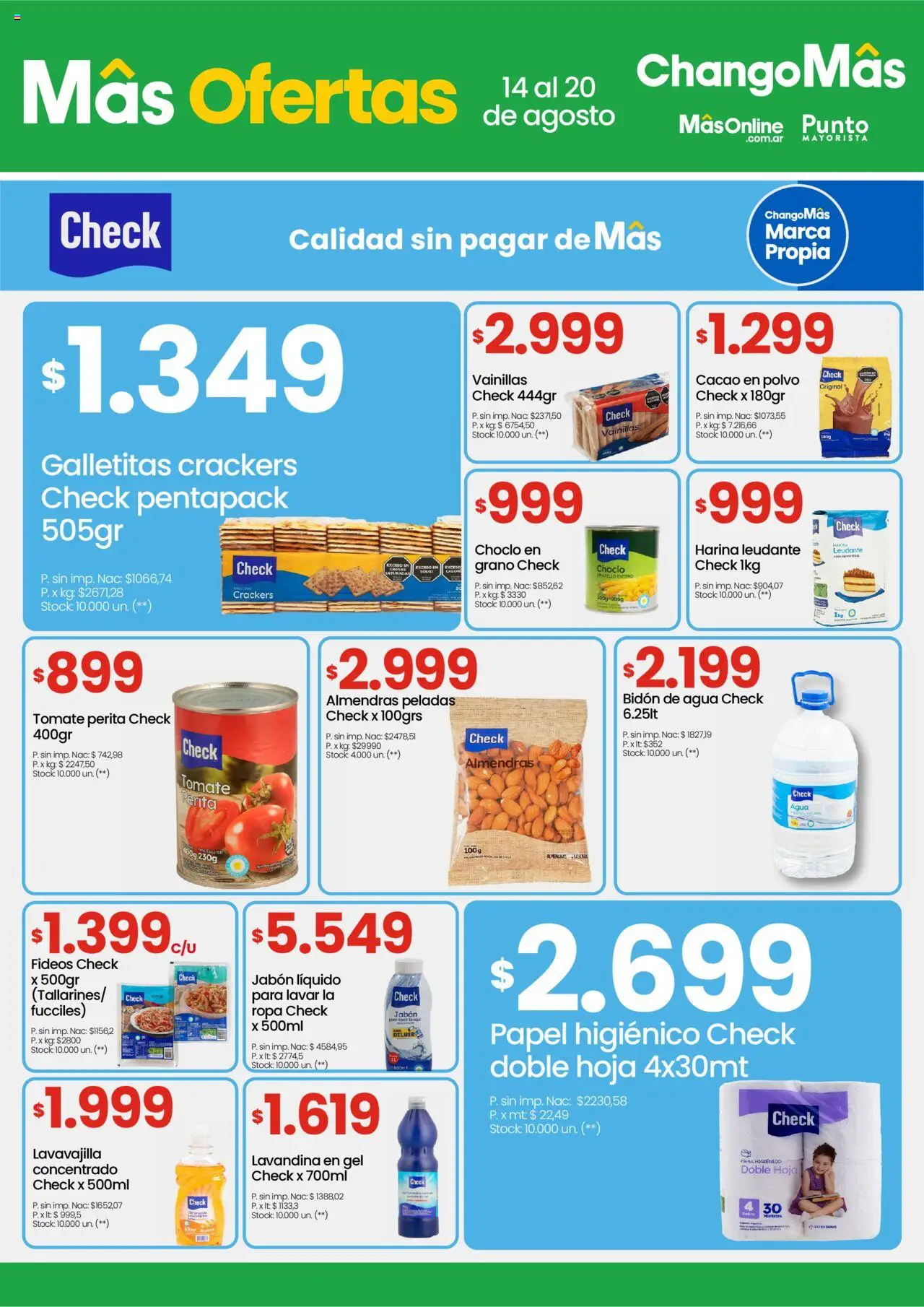 Changomas ofertas │ válido desde el 14.08.2025 | Página: 7 | Productos: Almendras, Choclo, Polvo, Fideos