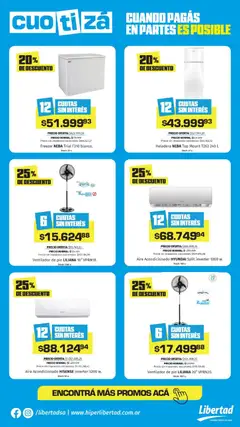 Vista previa Hipermercado Libertad - Cuotiza válido desde el 01.12.2025 | Página: 3 | Productos: Top, Aire acondicionado, Ventilador, Heladera