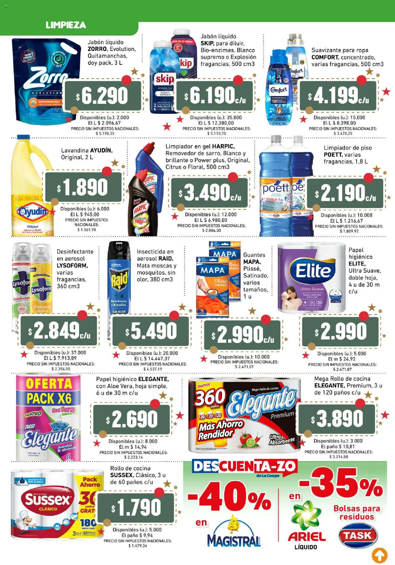 Cooperativa Obrera - Ahorrón │ válido desde el 27.11.2025 | Página: 7 | Productos: Mata moscas, Papel higiénico, Lavandina, Limpiador