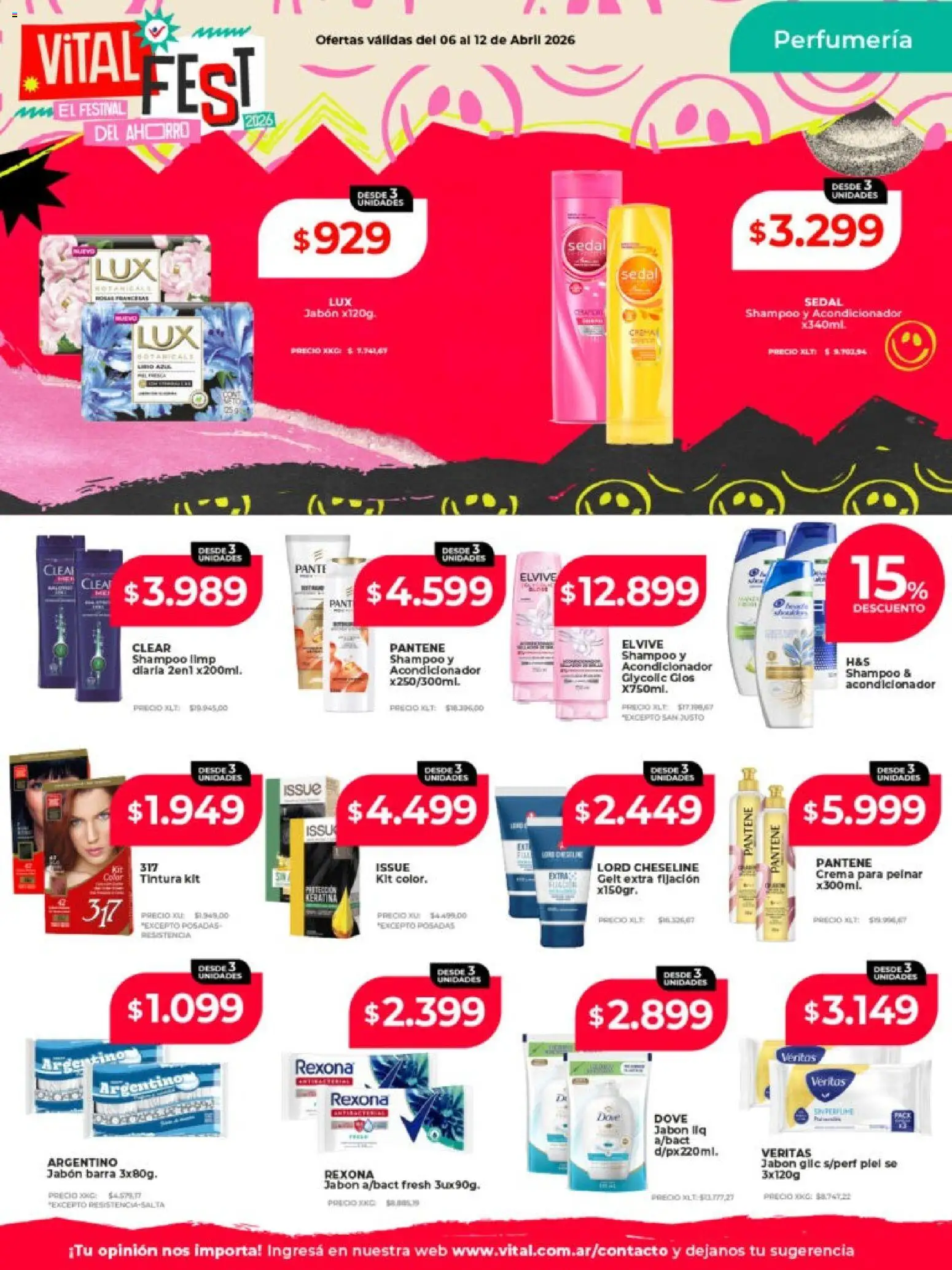 Vital - Ofertas - Resistencia │ válido desde el 06.04.2026 | Página: 3 | Productos: Shampoo, Tintura, Jabón, Crema